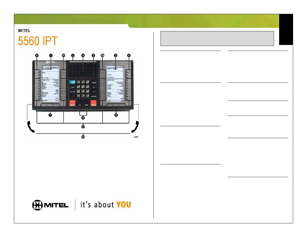 Mitel 5560 IPT User Manual | 2 pages