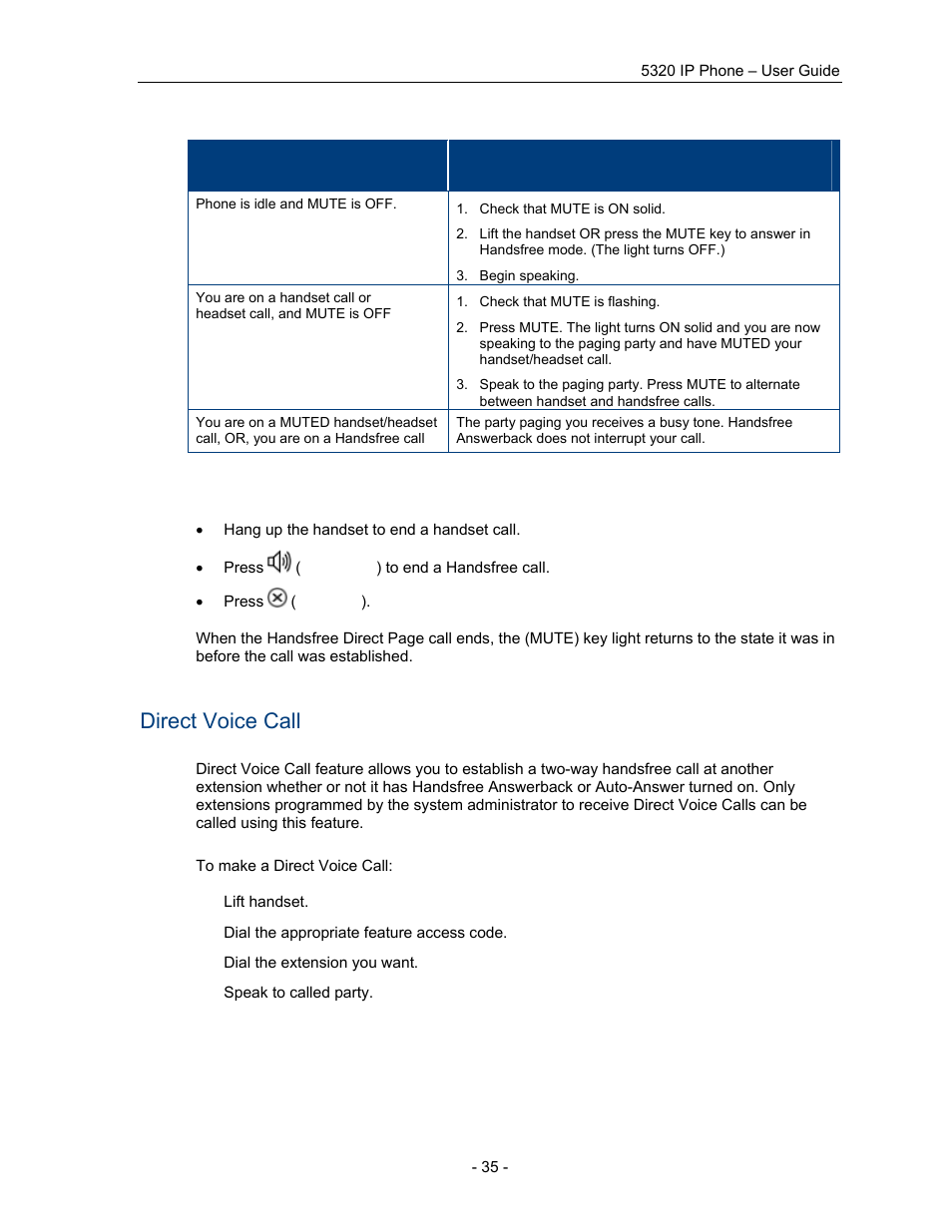 Direct voice call | Mitel COMMUNICATION DIRECTOR 5320 User Manual | Page 41 / 58