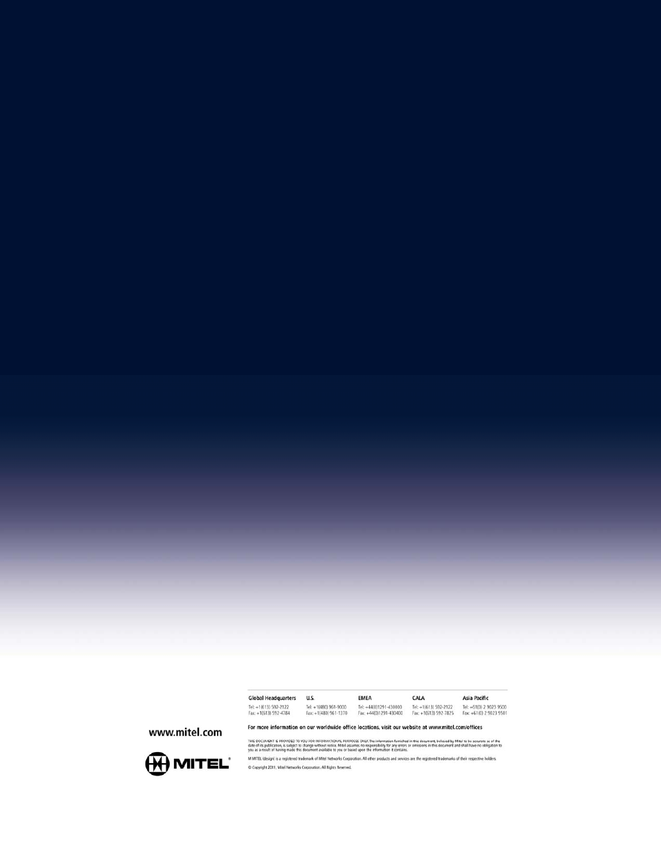 Mitel COMMUNICATION DIRECTOR 5320 User Manual | Page 58 / 58