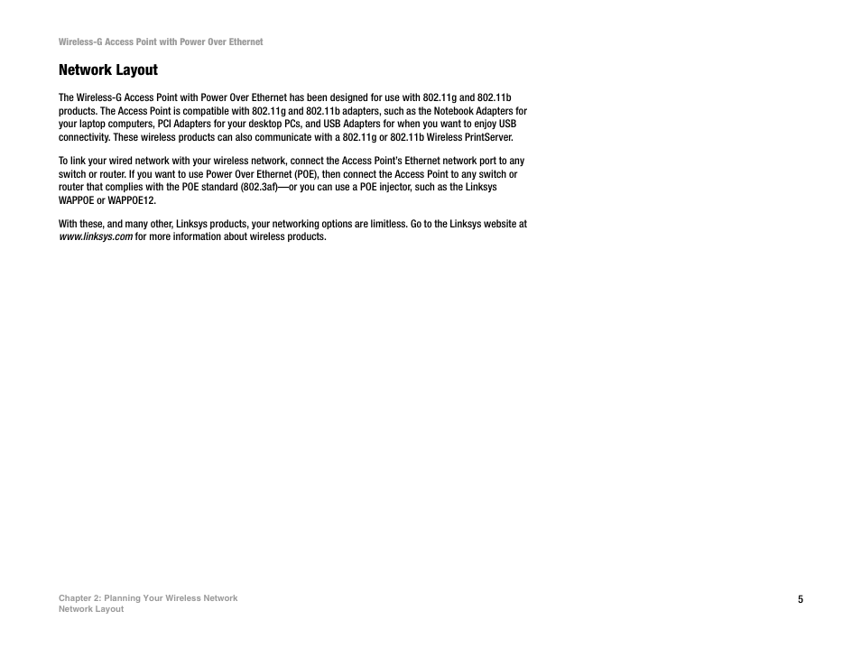 Network layout | Mitel WAP54GP User Manual | Page 11 / 68