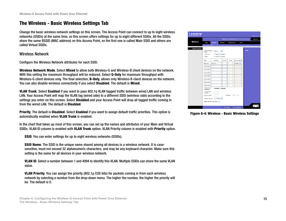 The wireless - basic wireless settings tab | Mitel WAP54GP User Manual | Page 21 / 68