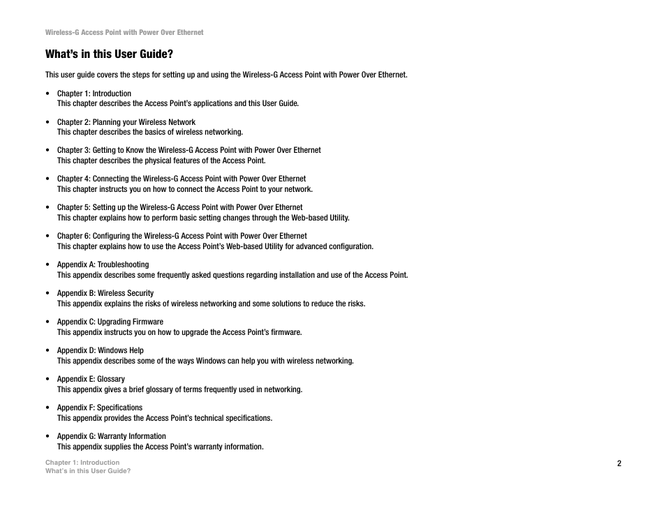 What’s in this user guide | Mitel WAP54GP User Manual | Page 8 / 68