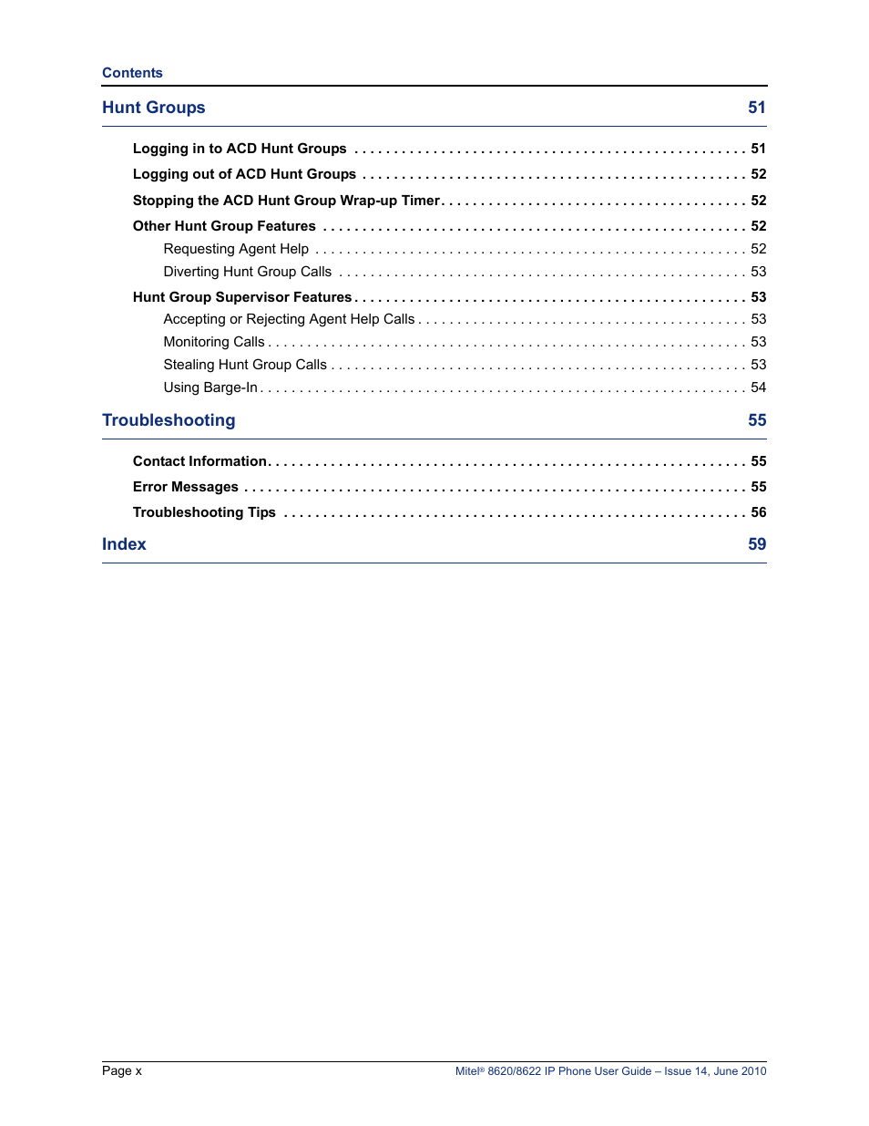 Mitel 8620 User Manual | Page 14 / 80