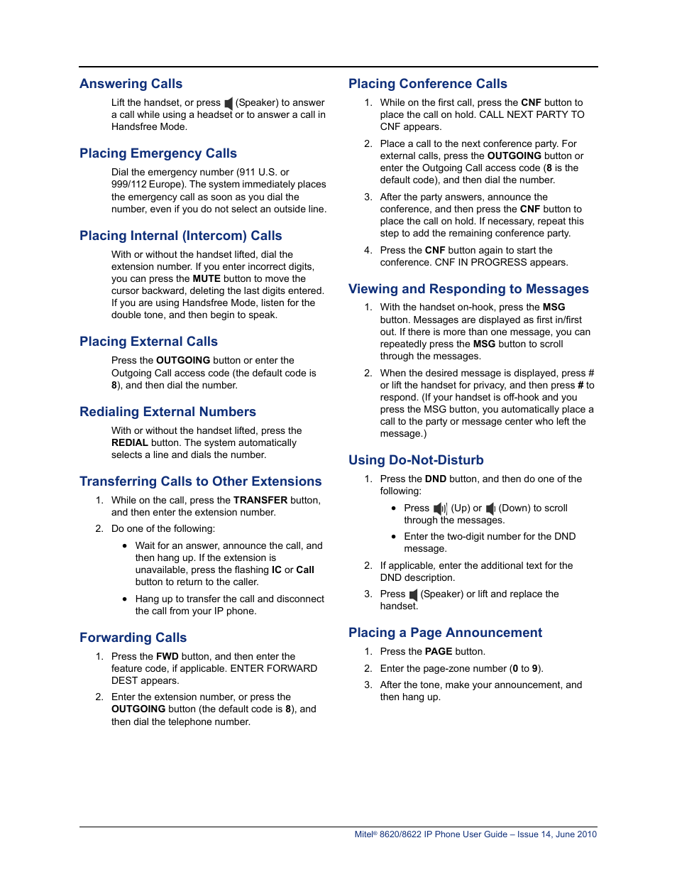 Mitel 8620 User Manual | Page 4 / 80