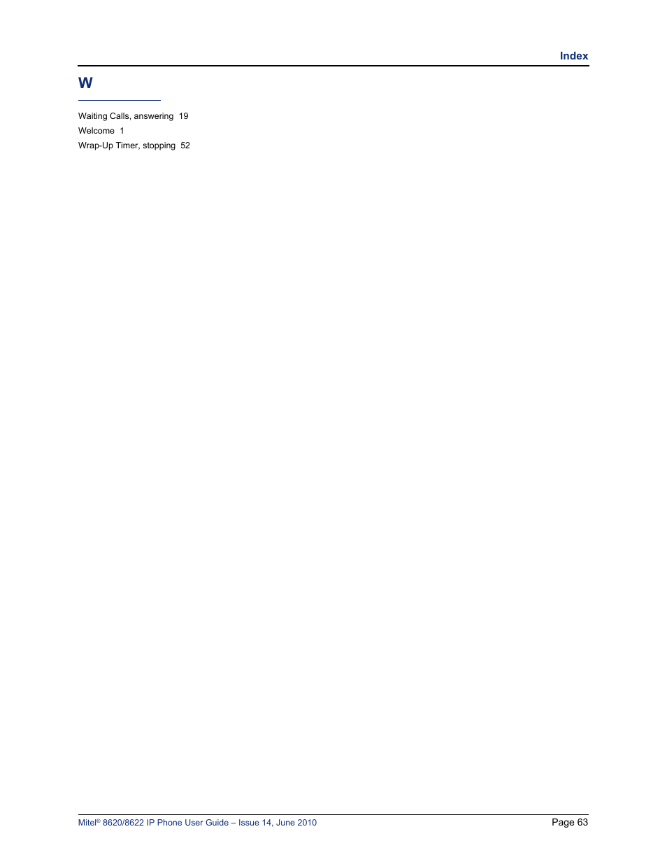 Mitel 8620 User Manual | Page 77 / 80