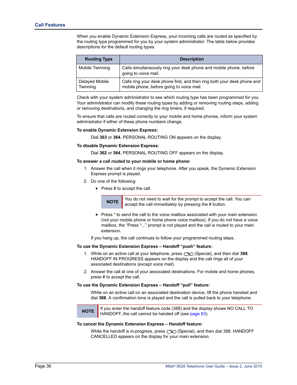 Mitel 8528 User Manual | Page 50 / 86