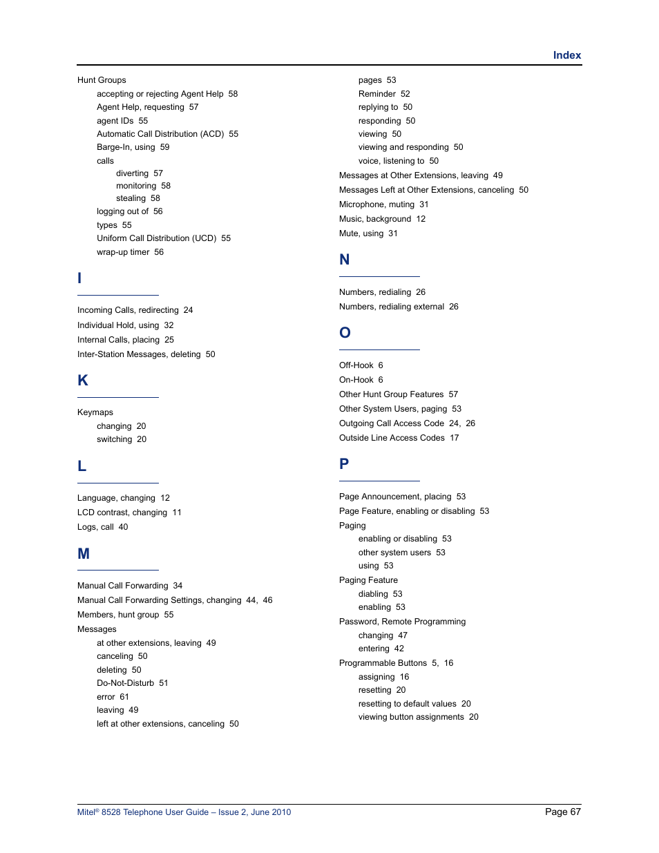 Mitel 8528 User Manual | Page 81 / 86