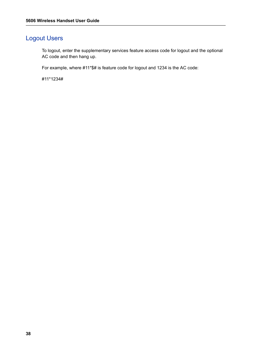 Logout users | Mitel 5606 User Manual | Page 44 / 50