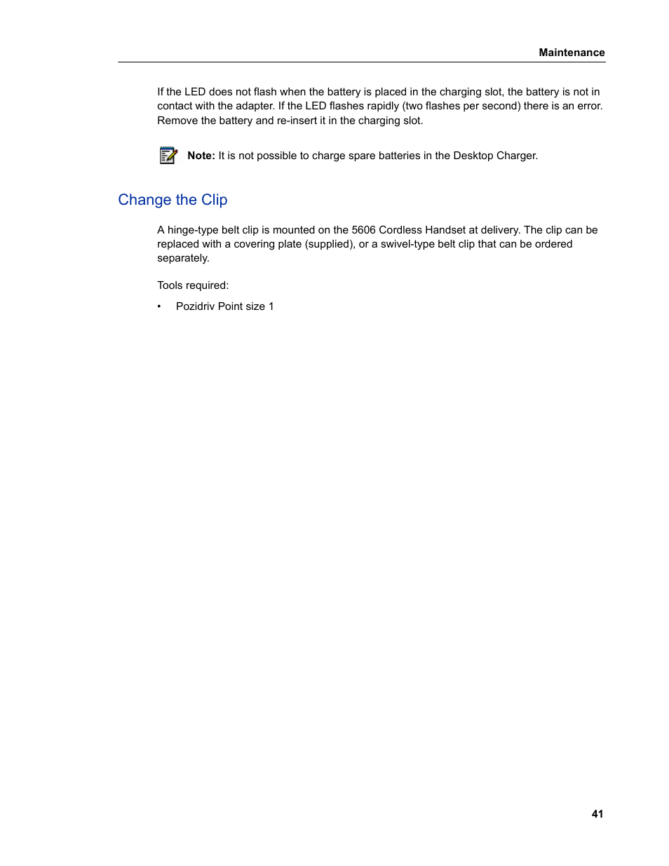 Change the clip | Mitel 5606 User Manual | Page 47 / 50