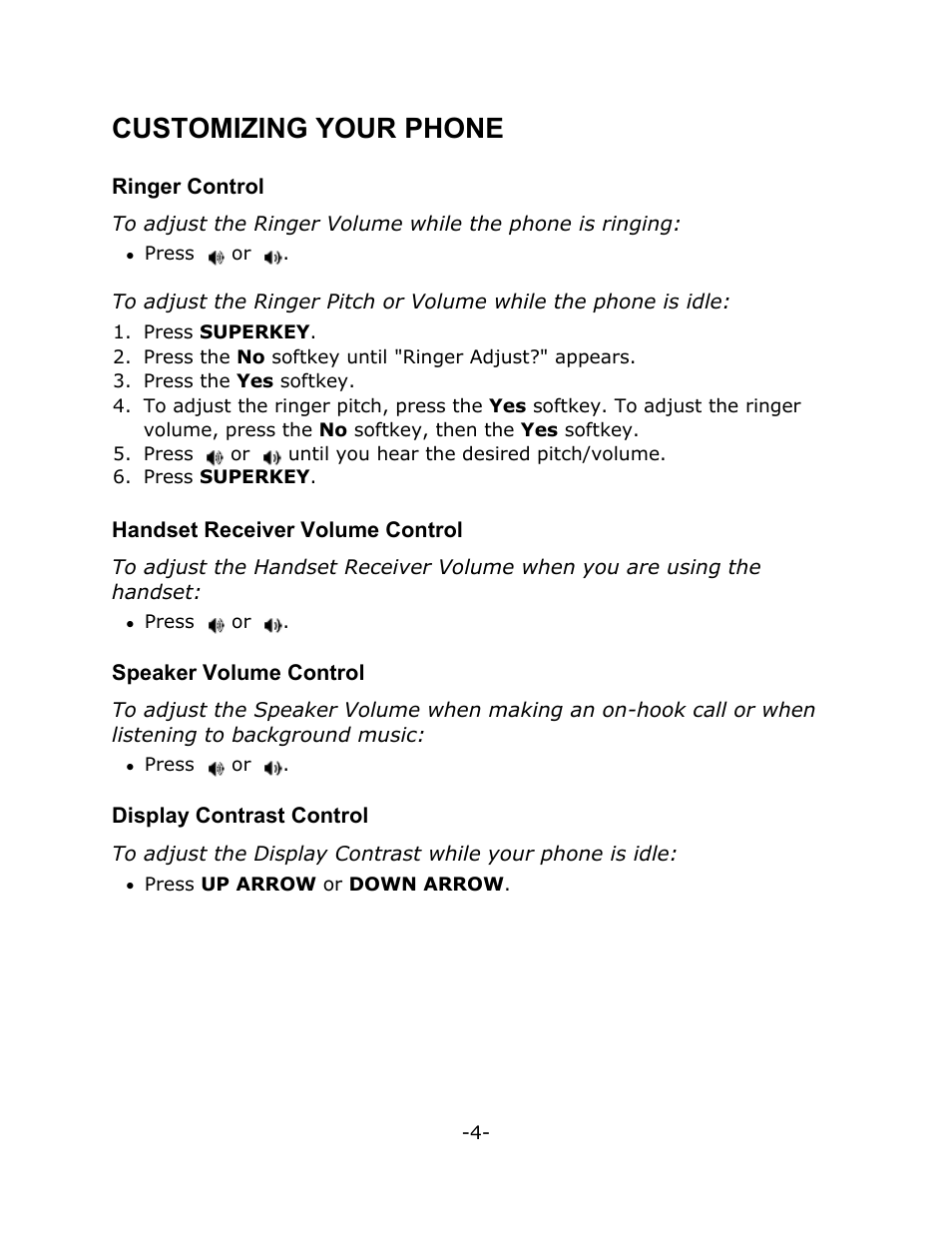 Customizing your phone | Mitel M7310 User Manual | Page 8 / 29