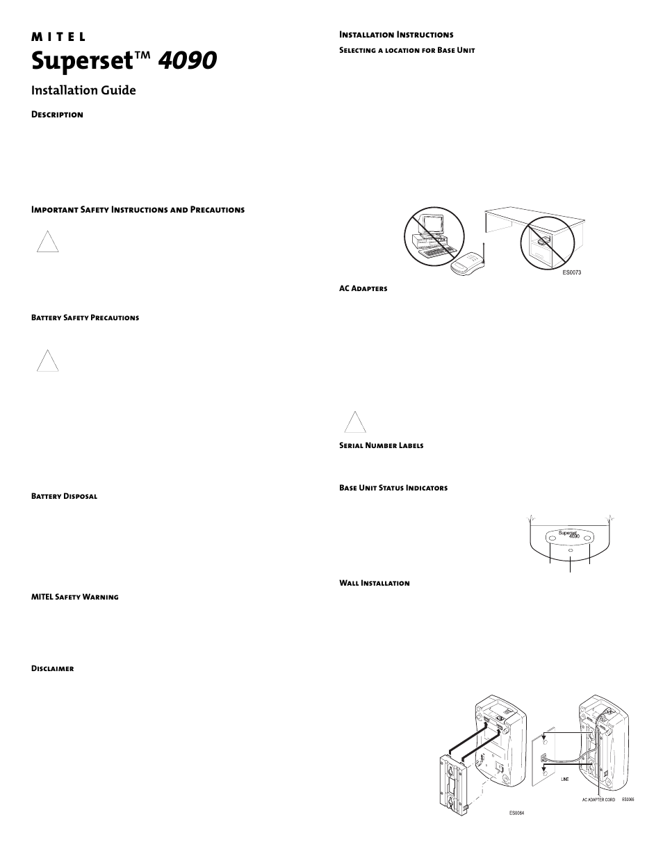 Mitel 4090 User Manual | 6 pages