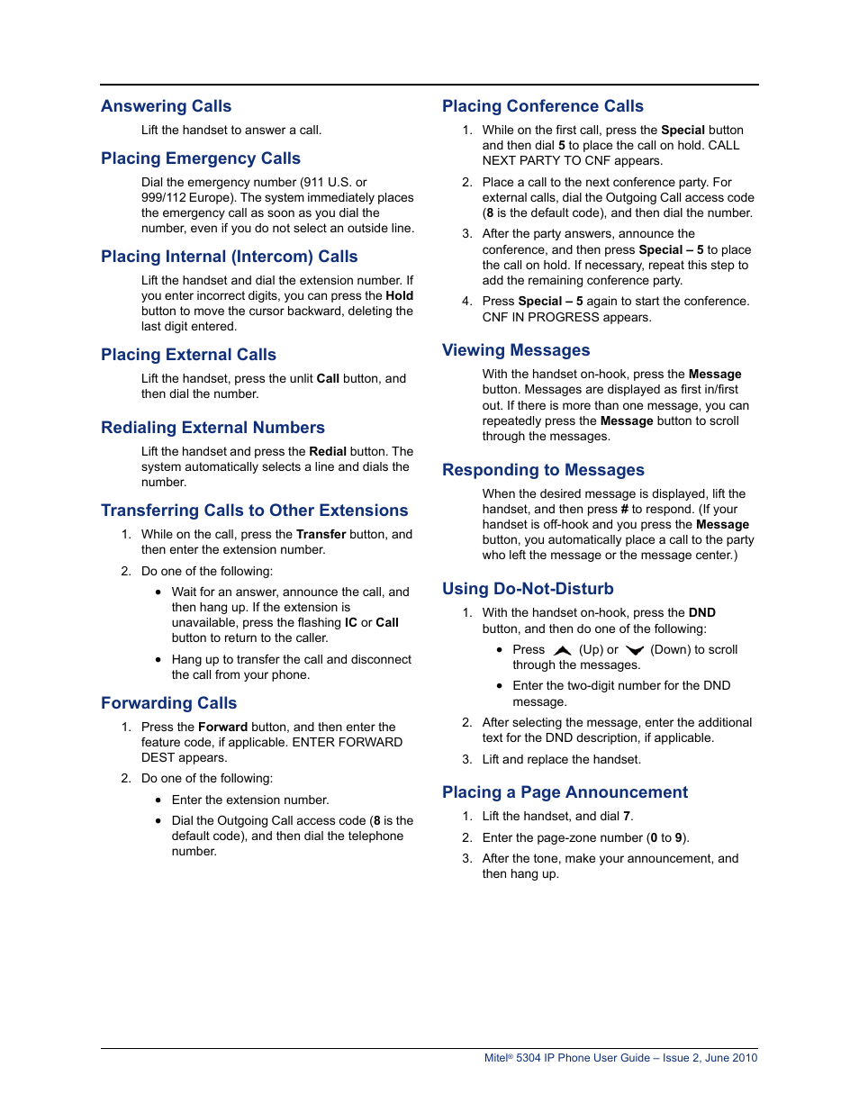 Mitel 5304 User Manual | Page 4 / 84