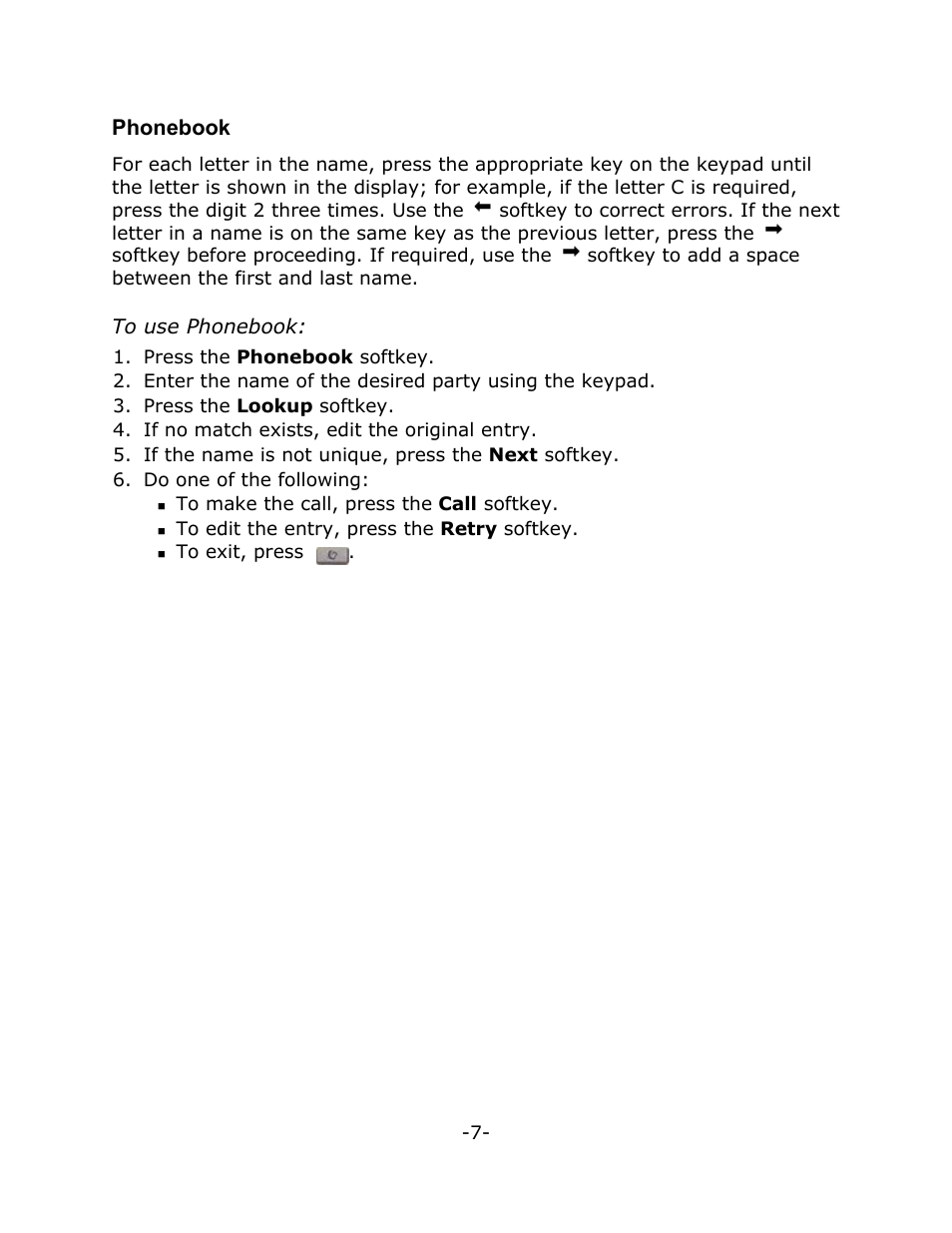 Phonebook | Mitel T7316 User Manual | Page 11 / 30