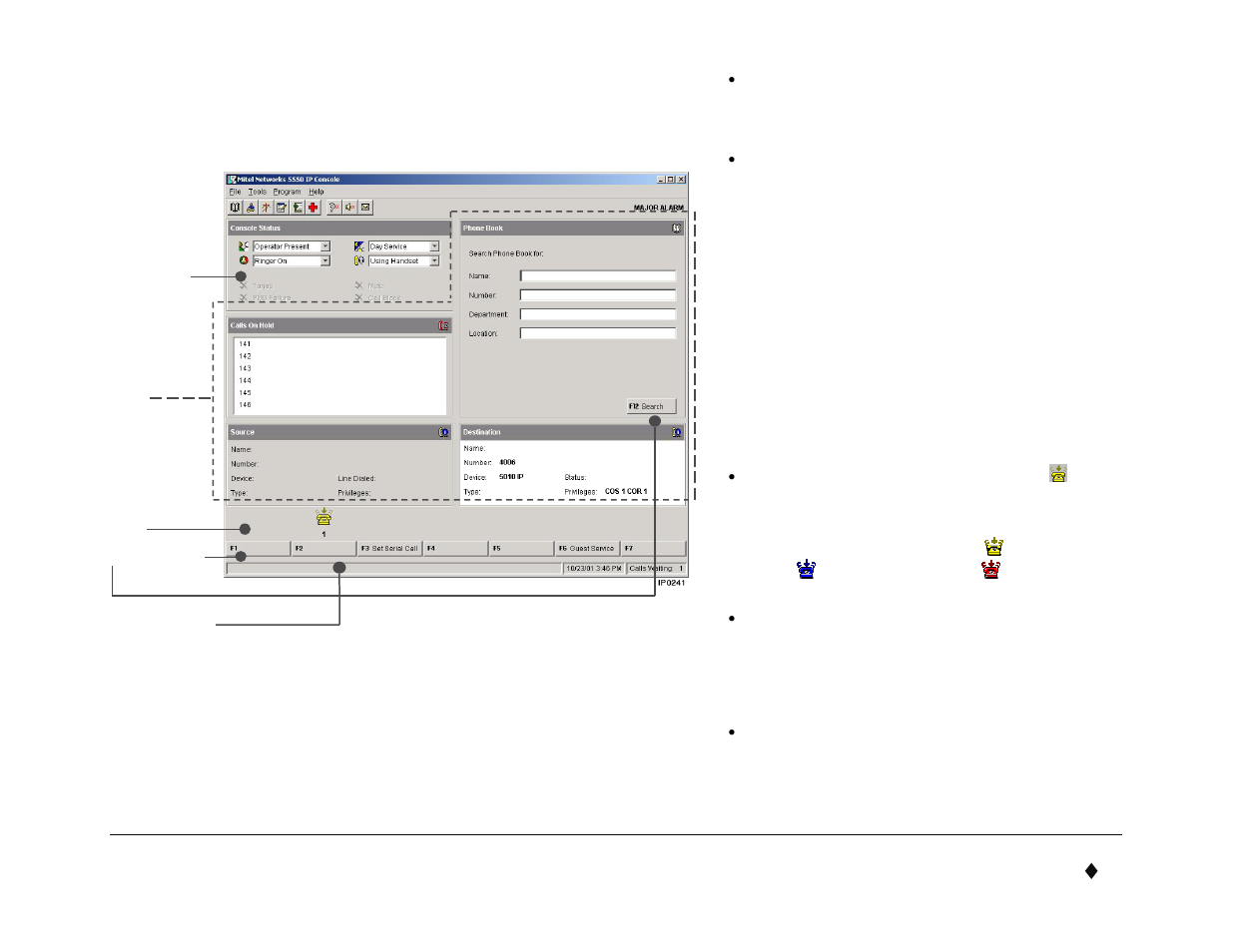 Console screen, Getting started | Mitel 5550 User Manual | Page 13 / 84