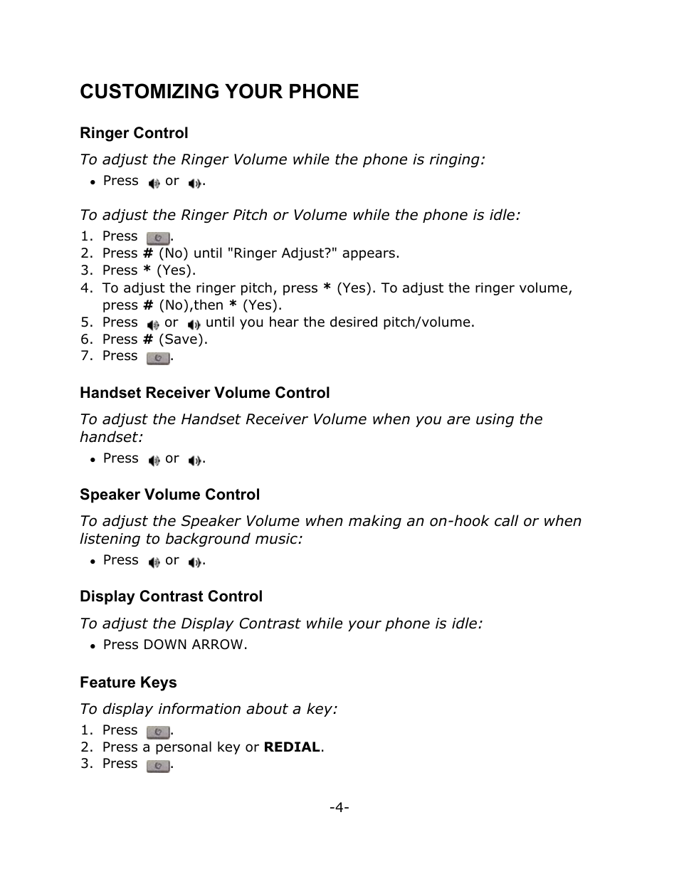 Customizing your phone | Mitel T7208 User Manual | Page 8 / 25