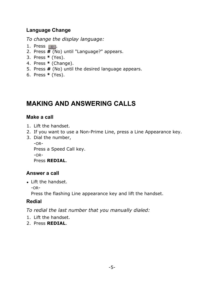 Making and answering calls | Mitel T7208 User Manual | Page 9 / 25