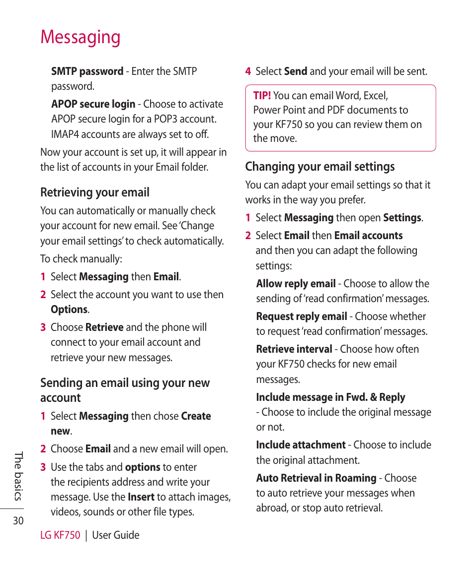 Messaging | Mitel KF750 User Manual | Page 30 / 90