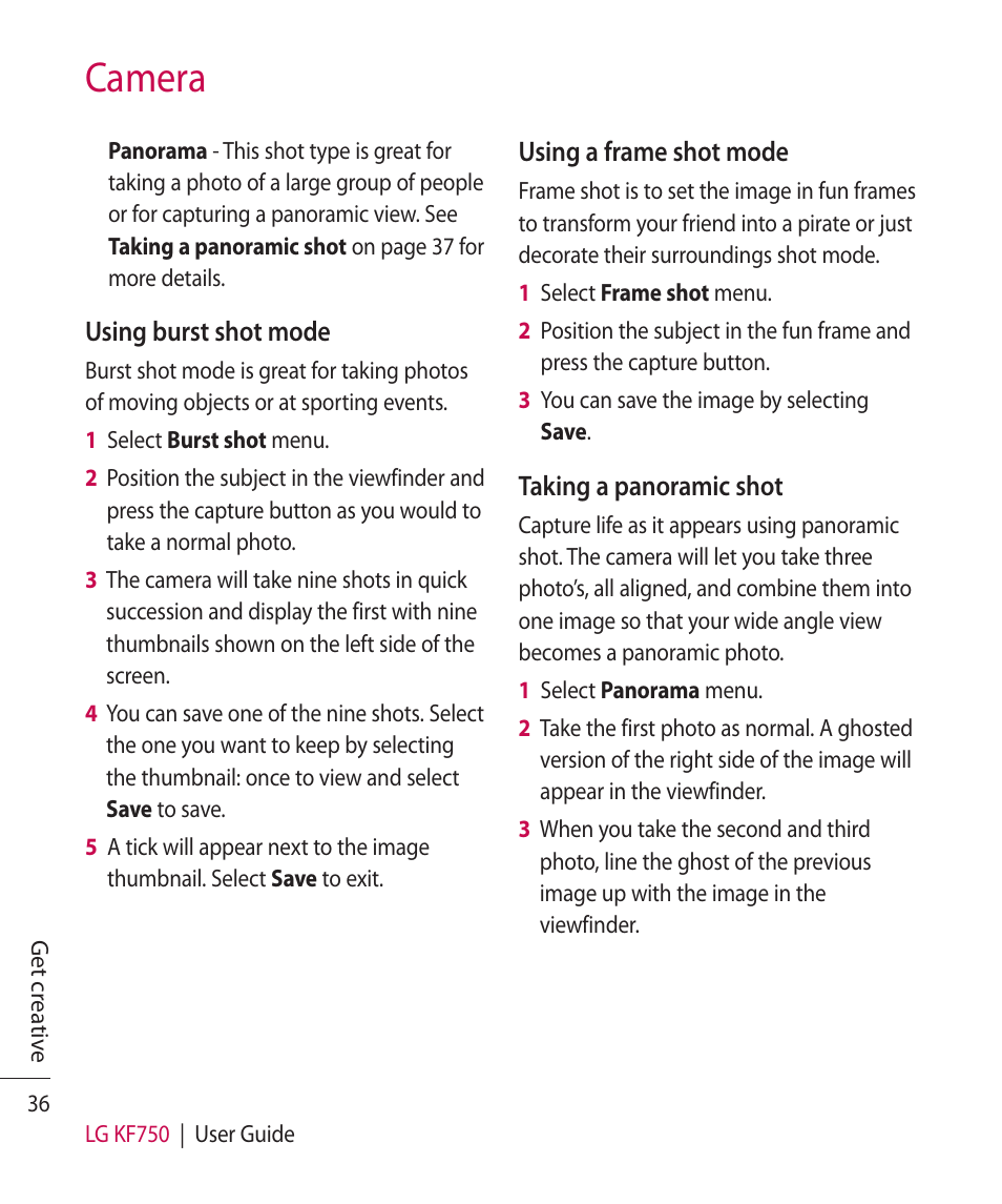 Camera | Mitel KF750 User Manual | Page 36 / 90