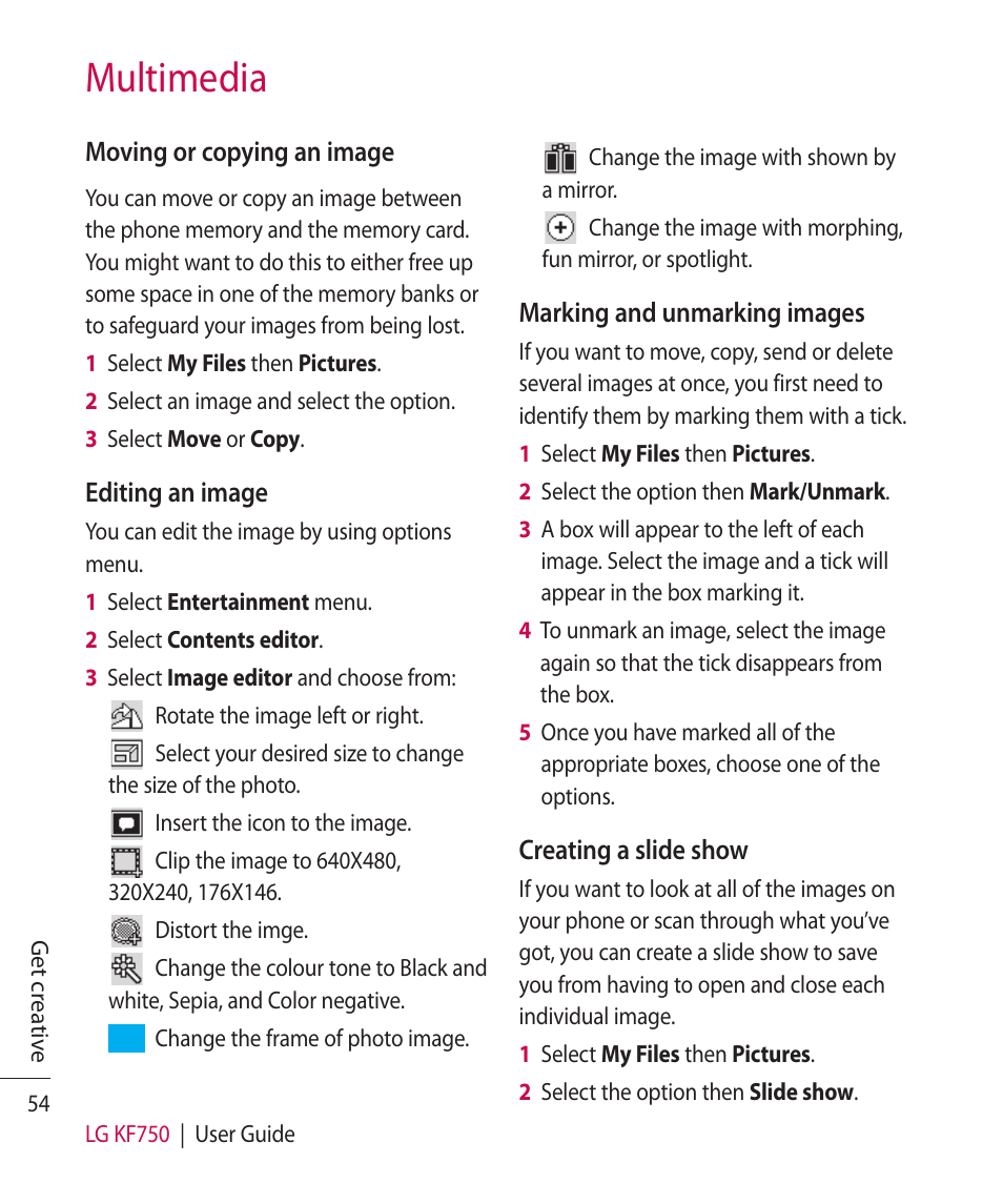 Multimedia | Mitel KF750 User Manual | Page 54 / 90