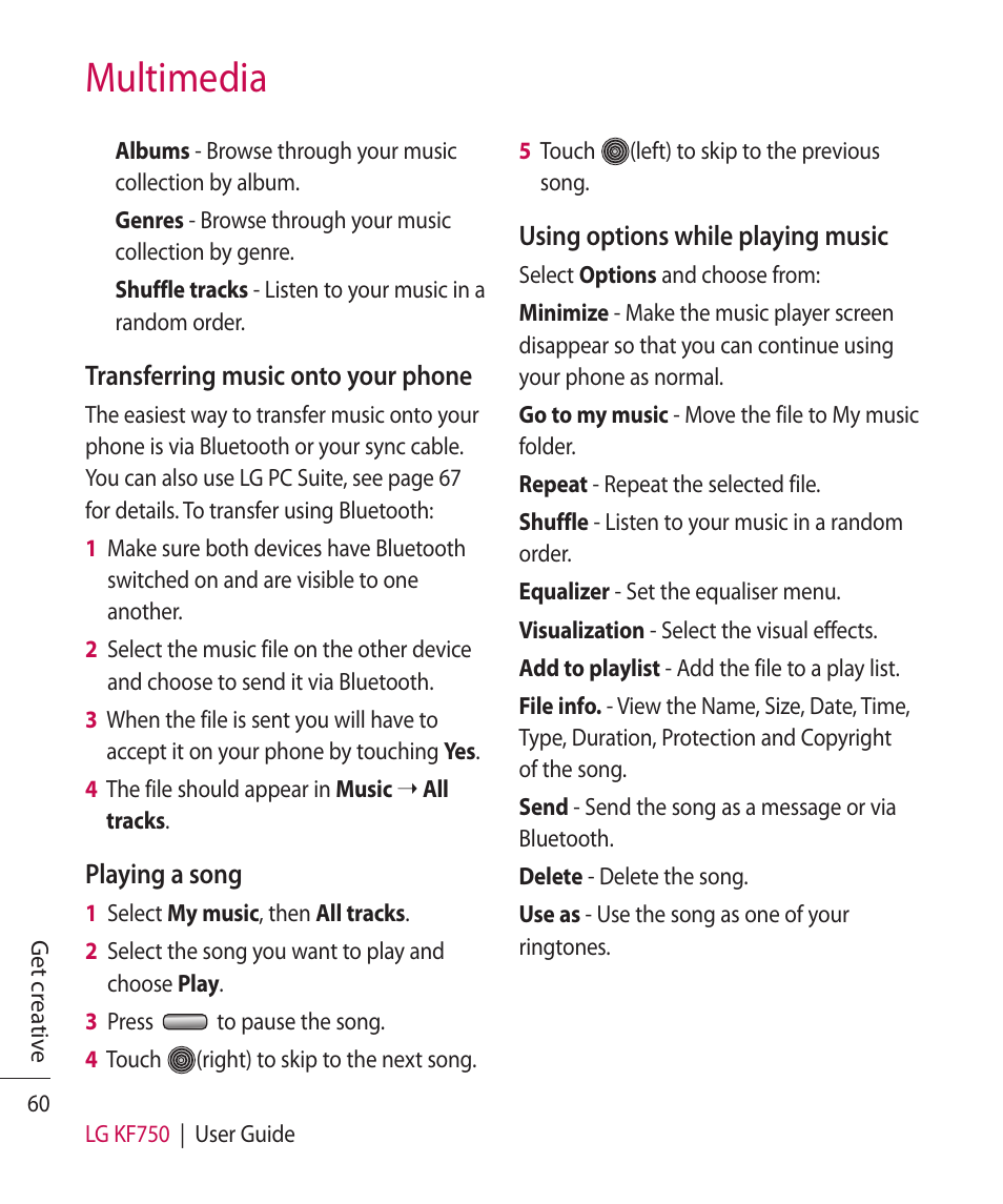 Multimedia | Mitel KF750 User Manual | Page 60 / 90