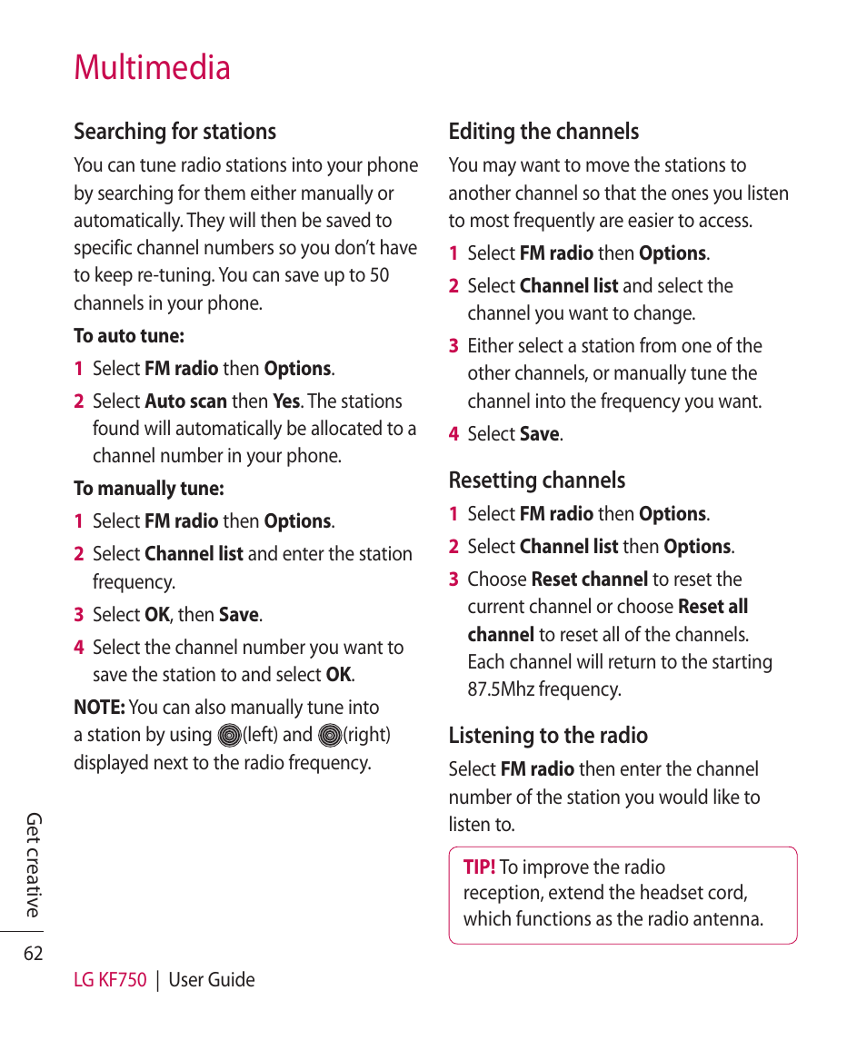 Multimedia | Mitel KF750 User Manual | Page 62 / 90