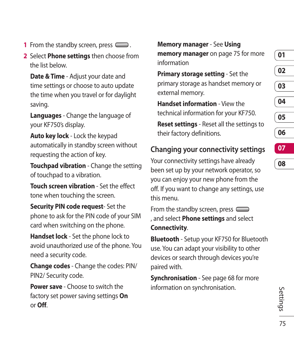 Mitel KF750 User Manual | Page 75 / 90