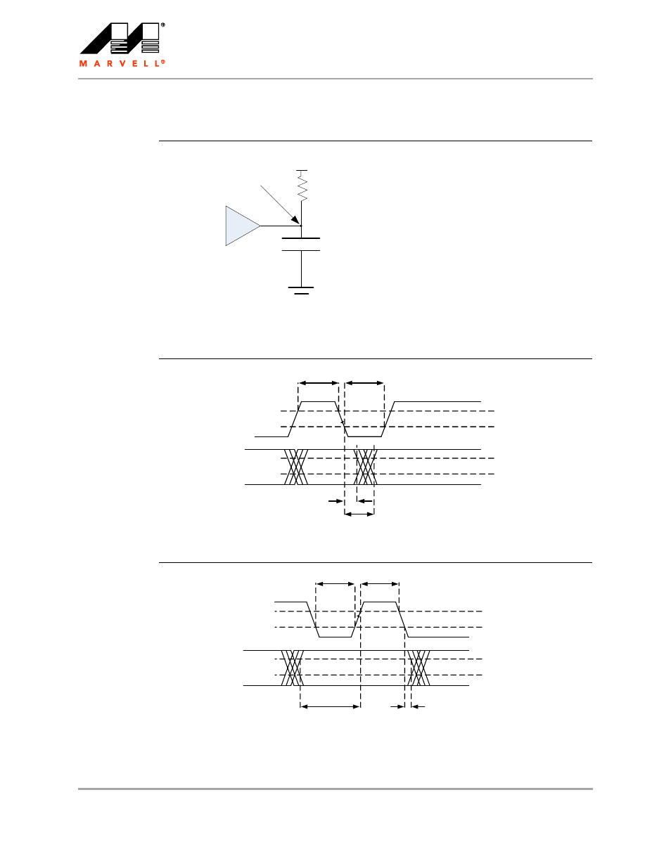 2 twsi test circuit, 3 twsi ac timing diagrams, Figure 24 | Twsi test circuit, Figure 25, Twsi output delay ac timing diagram, Figure 26, Twsi input ac timing diagram | Marvel Group Integrated Controller 88F6281 User Manual | Page 104 / 140