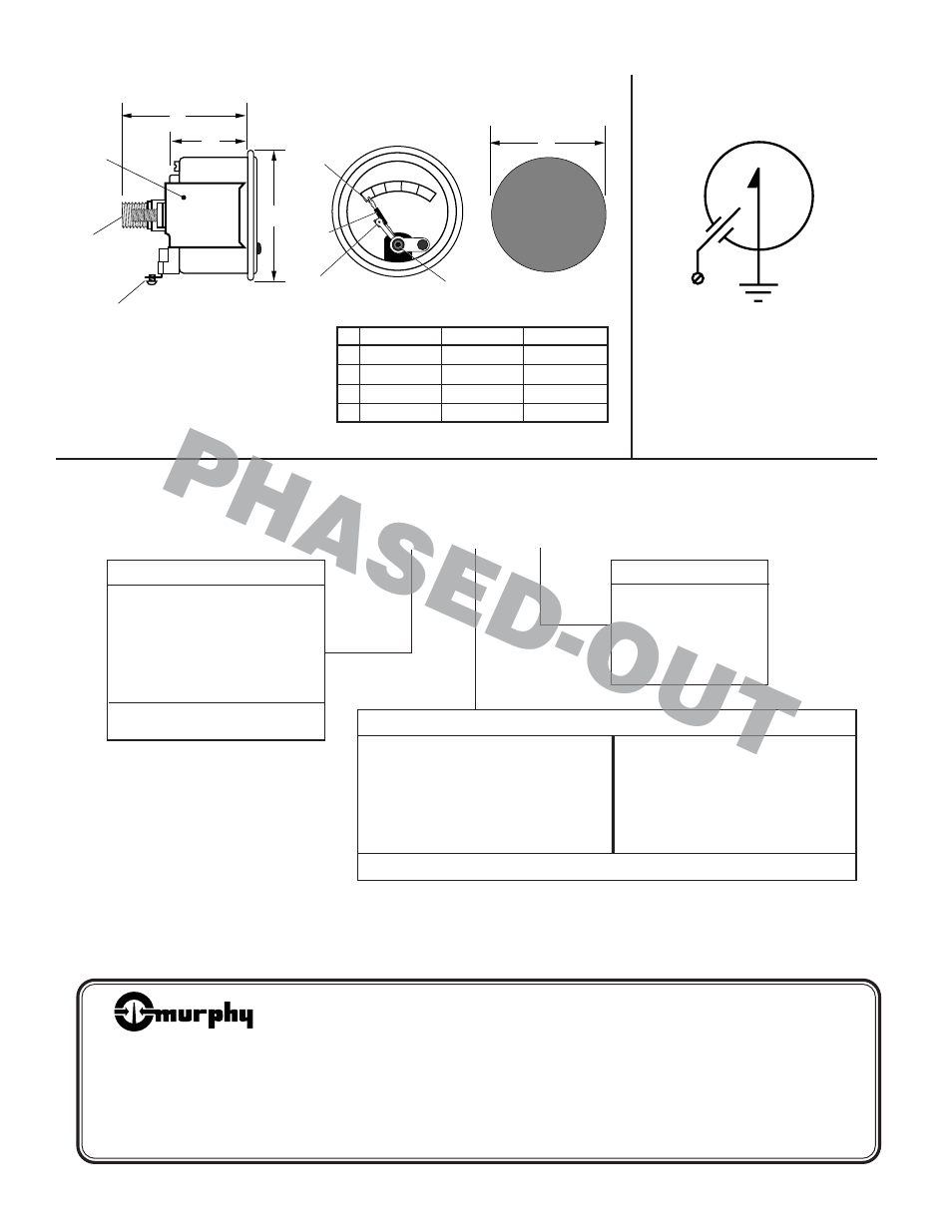 Phased-out, Dimensions, How to order | Internal wiring | Murphy Low Pressure SWICHGAGE 25PWC User Manual | Page 2 / 2