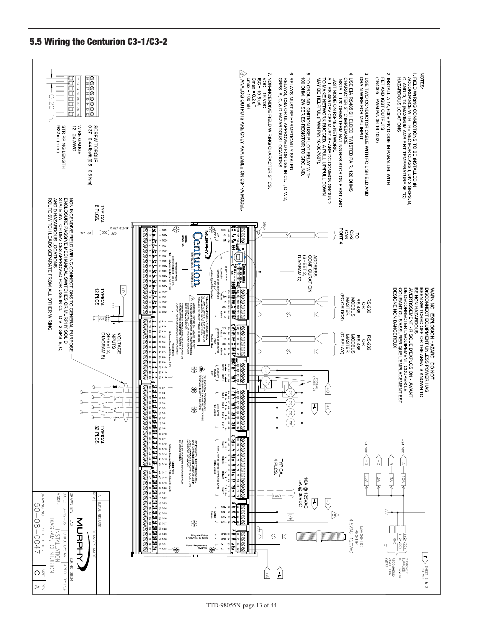 Murphy Centurion Configurable Controller CE-05171N User Manual | Page 13 / 44