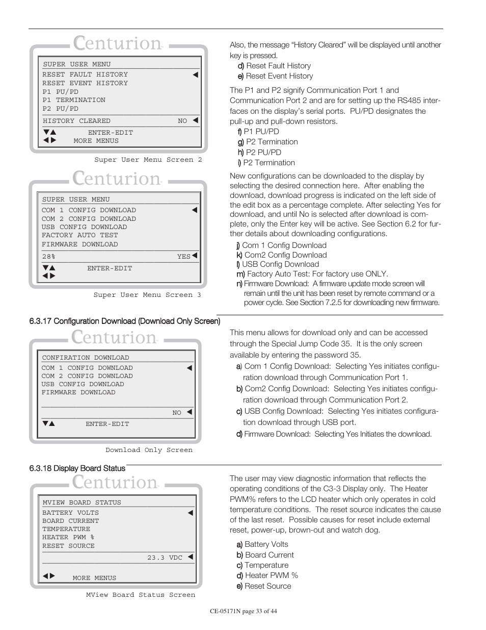 Murphy Centurion Configurable Controller CE-05171N User Manual | Page 33 / 44