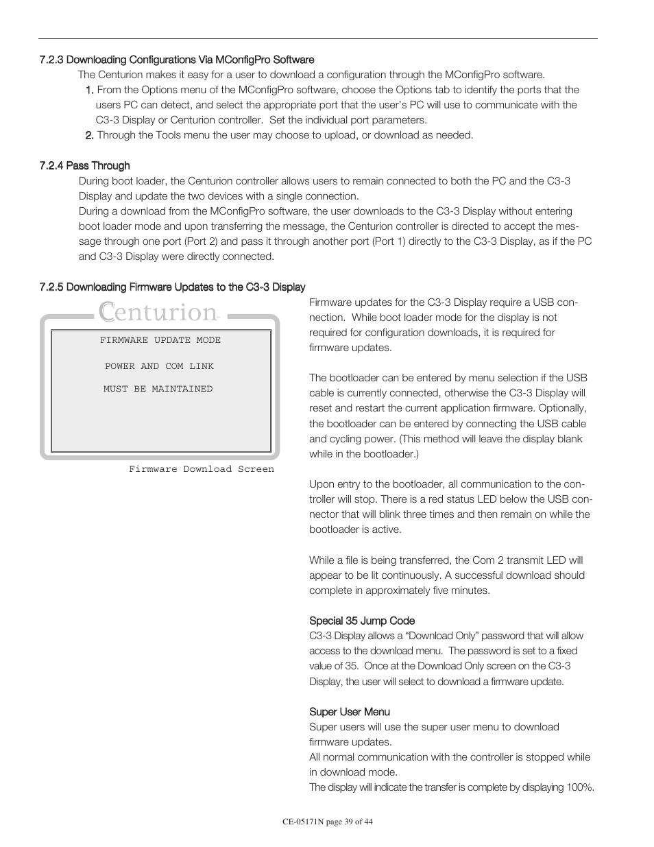 Murphy Centurion Configurable Controller CE-05171N User Manual | Page 39 / 44