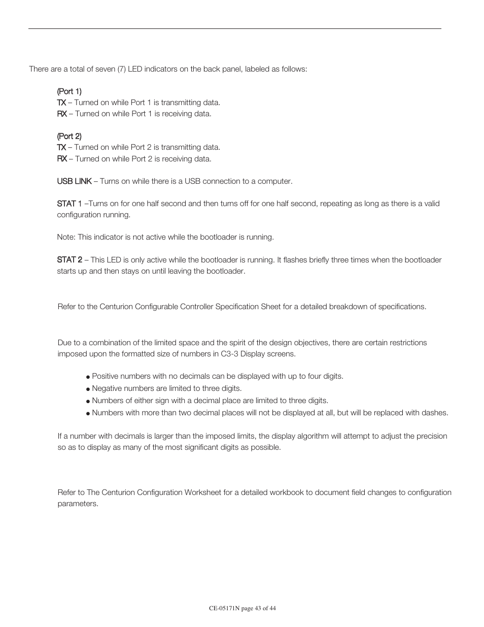 0 appendices | Murphy Centurion Configurable Controller CE-05171N User Manual | Page 43 / 44