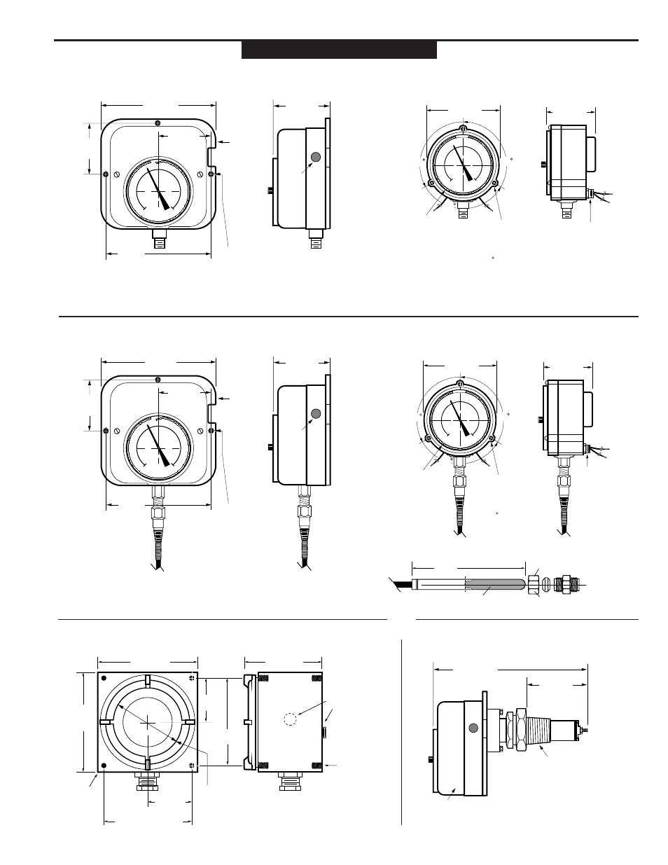 Dimensions, Panel mount 45phef and 45lhef series | Murphy SWICHGAGE 45HE Series User Manual | Page 3 / 4