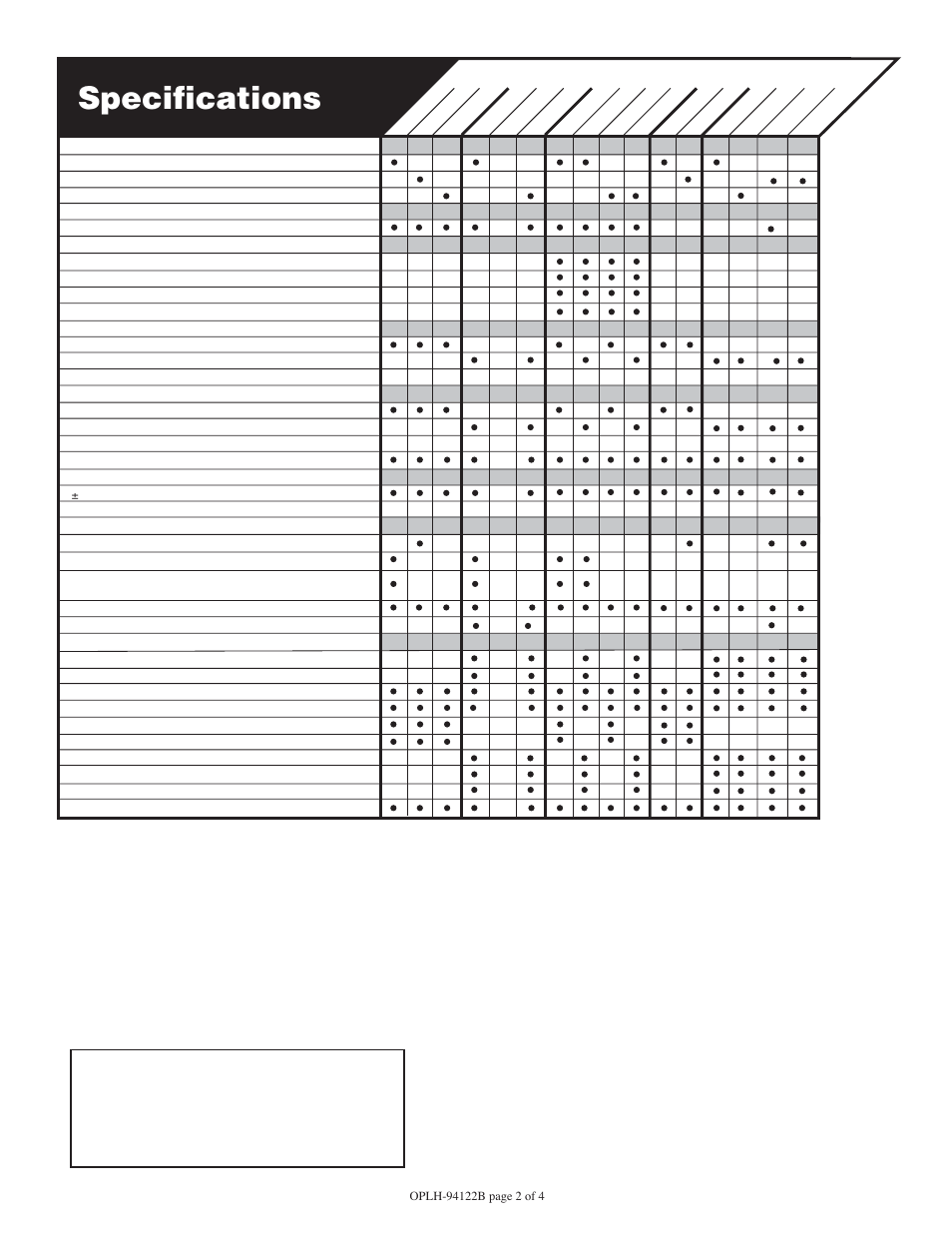 Specifications | Murphy Level Swichgage Instrument OPLH User Manual | Page 2 / 4