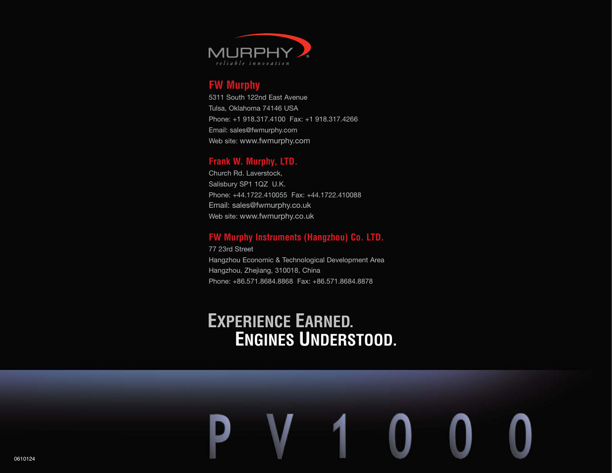 Xperience, Arned, Ngines | Nderstood | Murphy PowerView 1000 PV1000 User Manual | Page 6 / 6