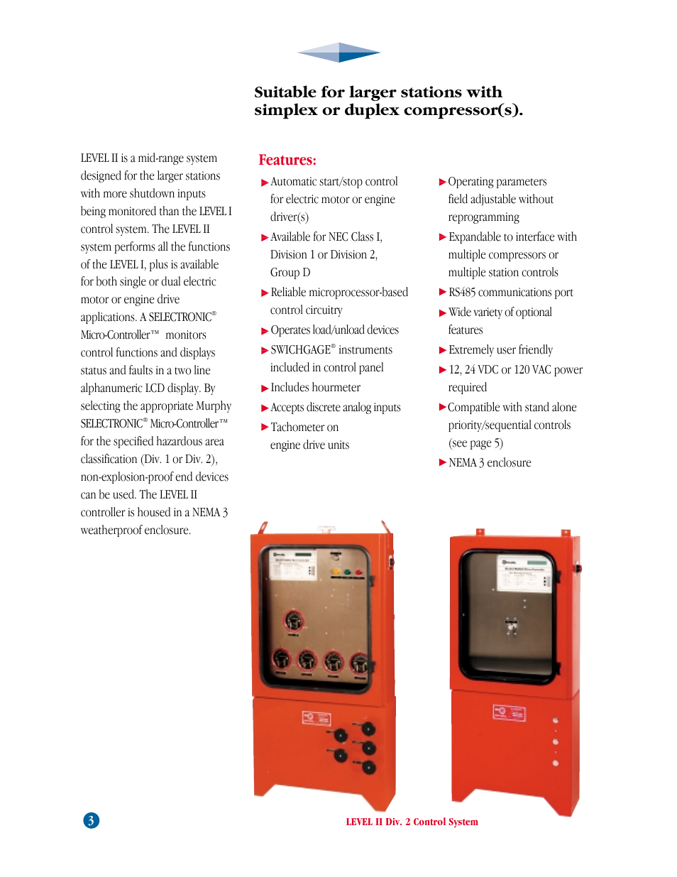 Level ii, Features | Murphy CNG-92200H User Manual | Page 4 / 7