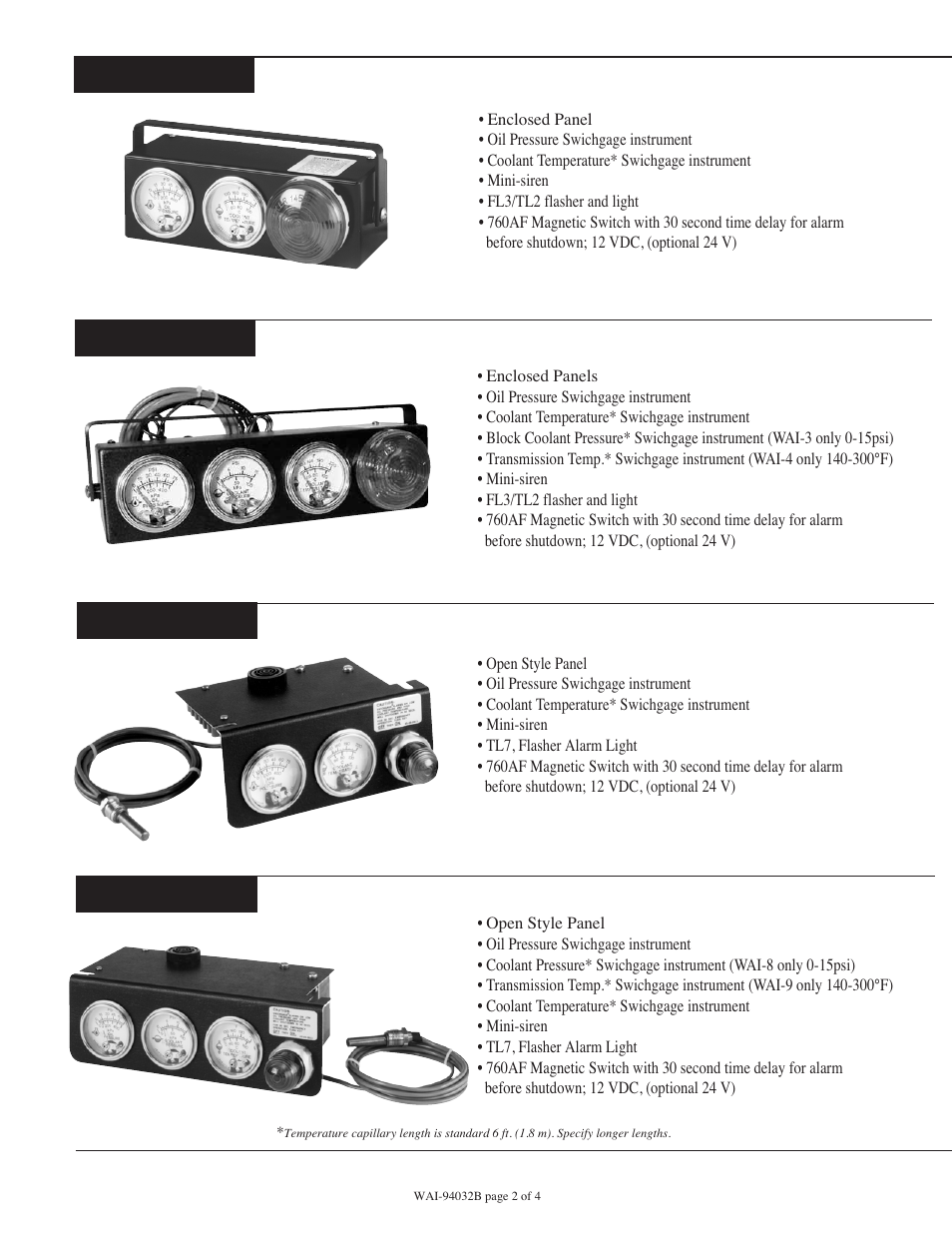 Murphy Swichgage Shutdown Panels WAI Series User Manual | Page 2 / 4