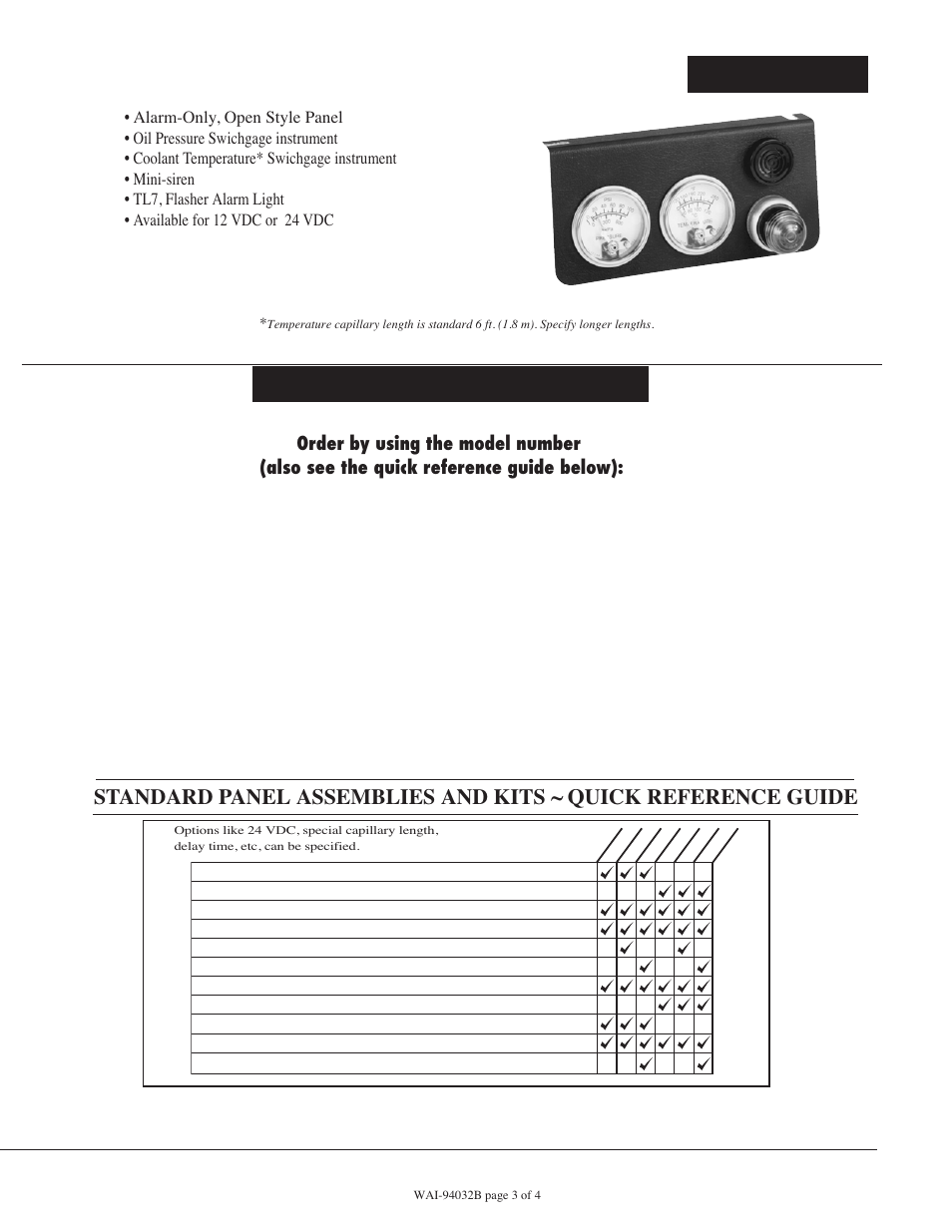 Murphy Swichgage Shutdown Panels WAI Series User Manual | Page 3 / 4