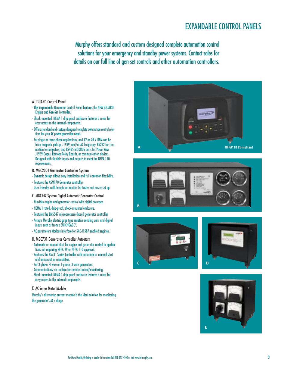 Expandable control panels | Murphy PG-03082H User Manual | Page 5 / 8