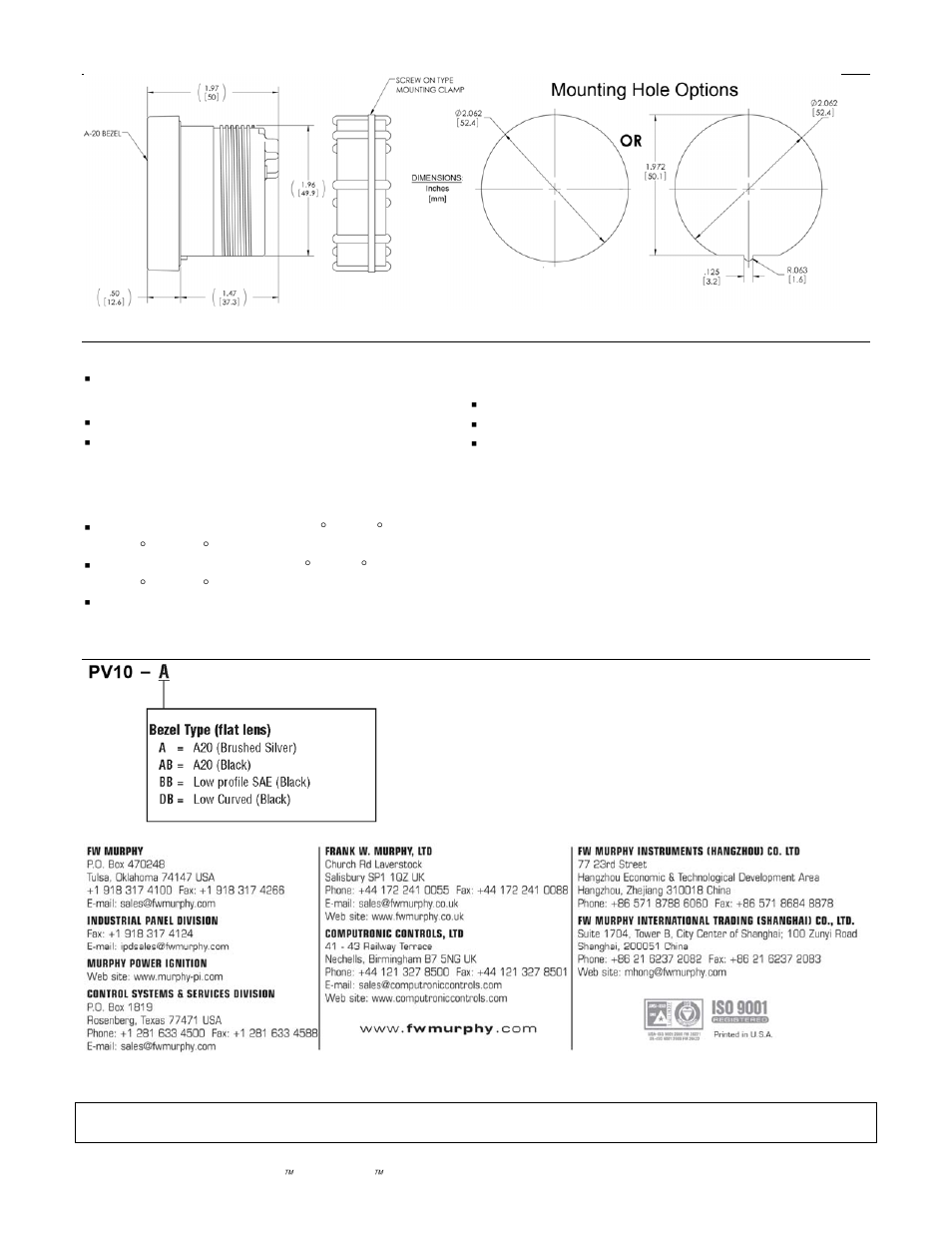 Murphy Diagnostic Display PV10 User Manual | Page 2 / 2