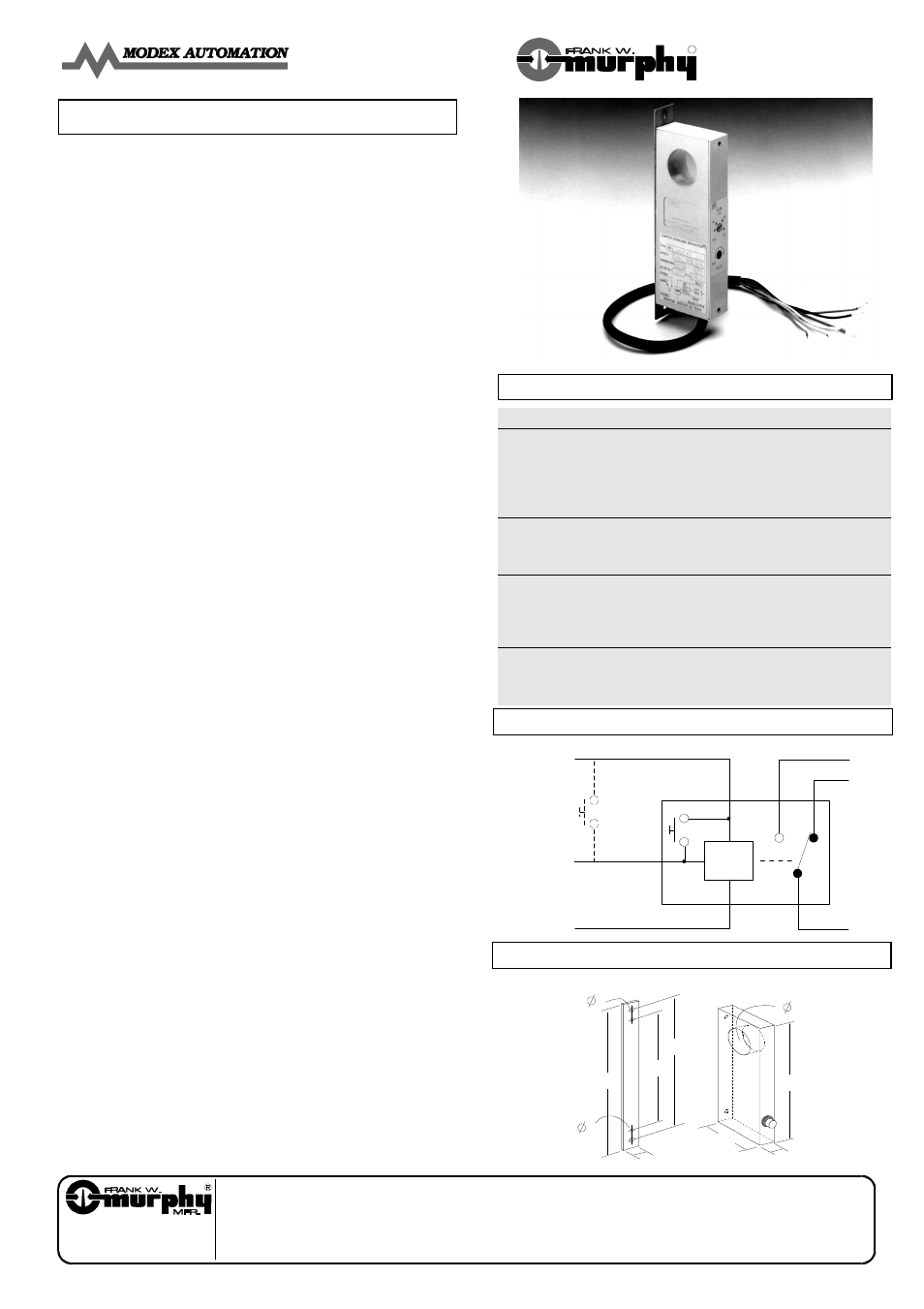 Murphy Earth Leakage Detector Units ELD2 User Manual | 1 page