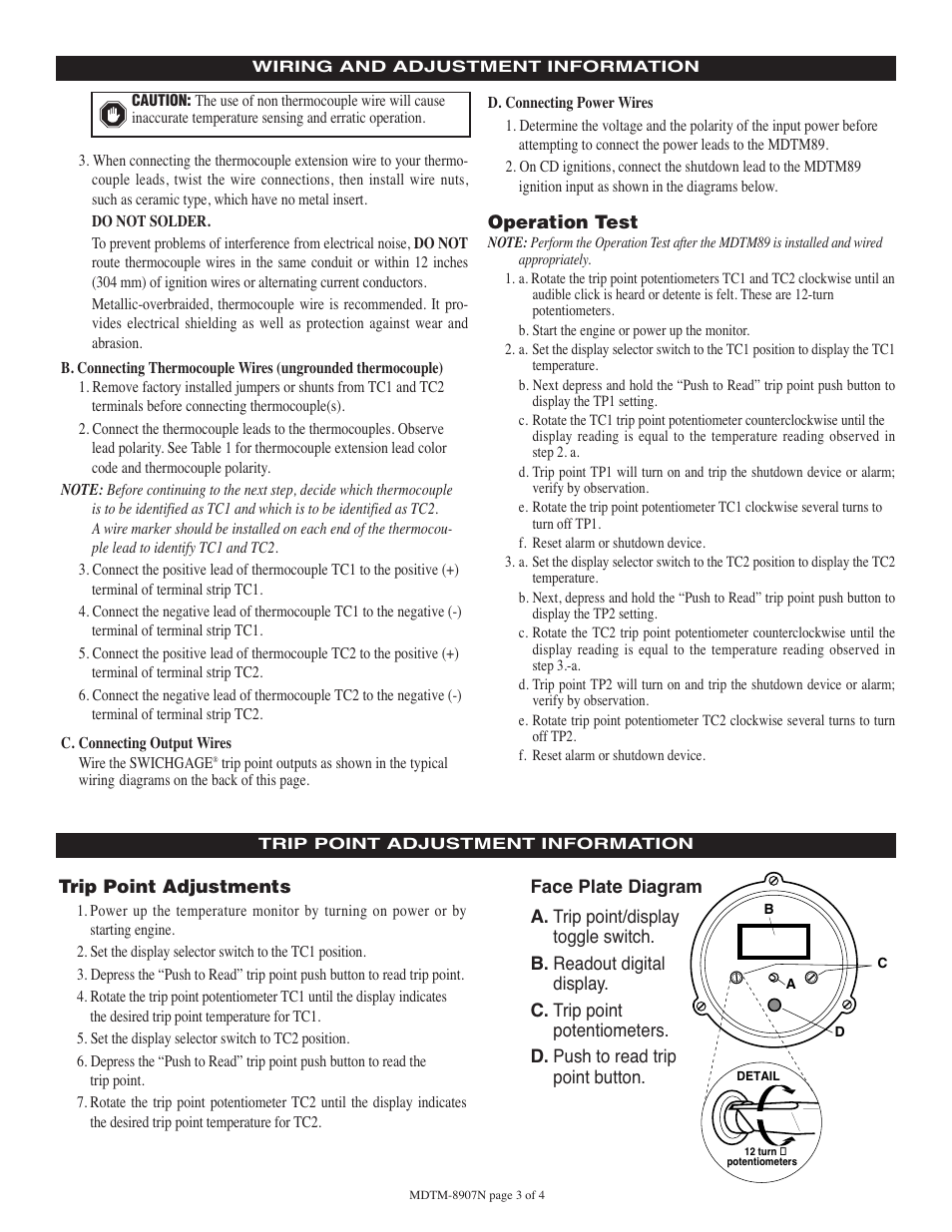 Murphy Dual Temperature SWICHGAGE MDTM89 User Manual | Page 3 / 4