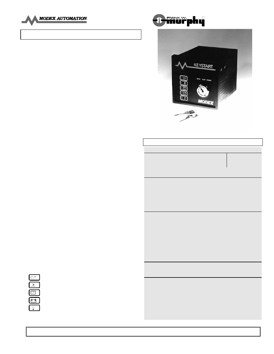 Murphy Keystart 9700 User Manual | 2 pages