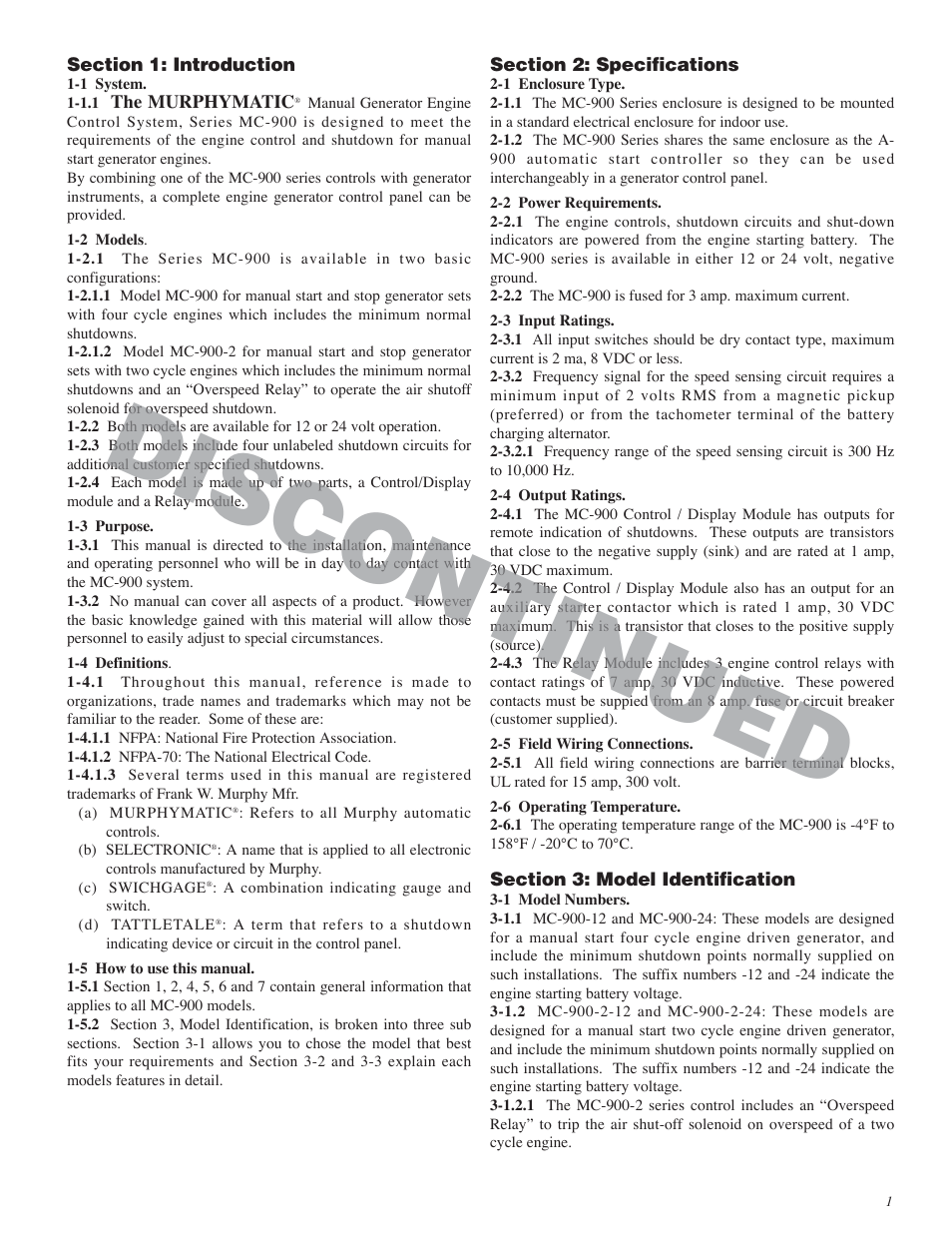 Discontinued | Murphy MC-900 Series User Manual | Page 3 / 13
