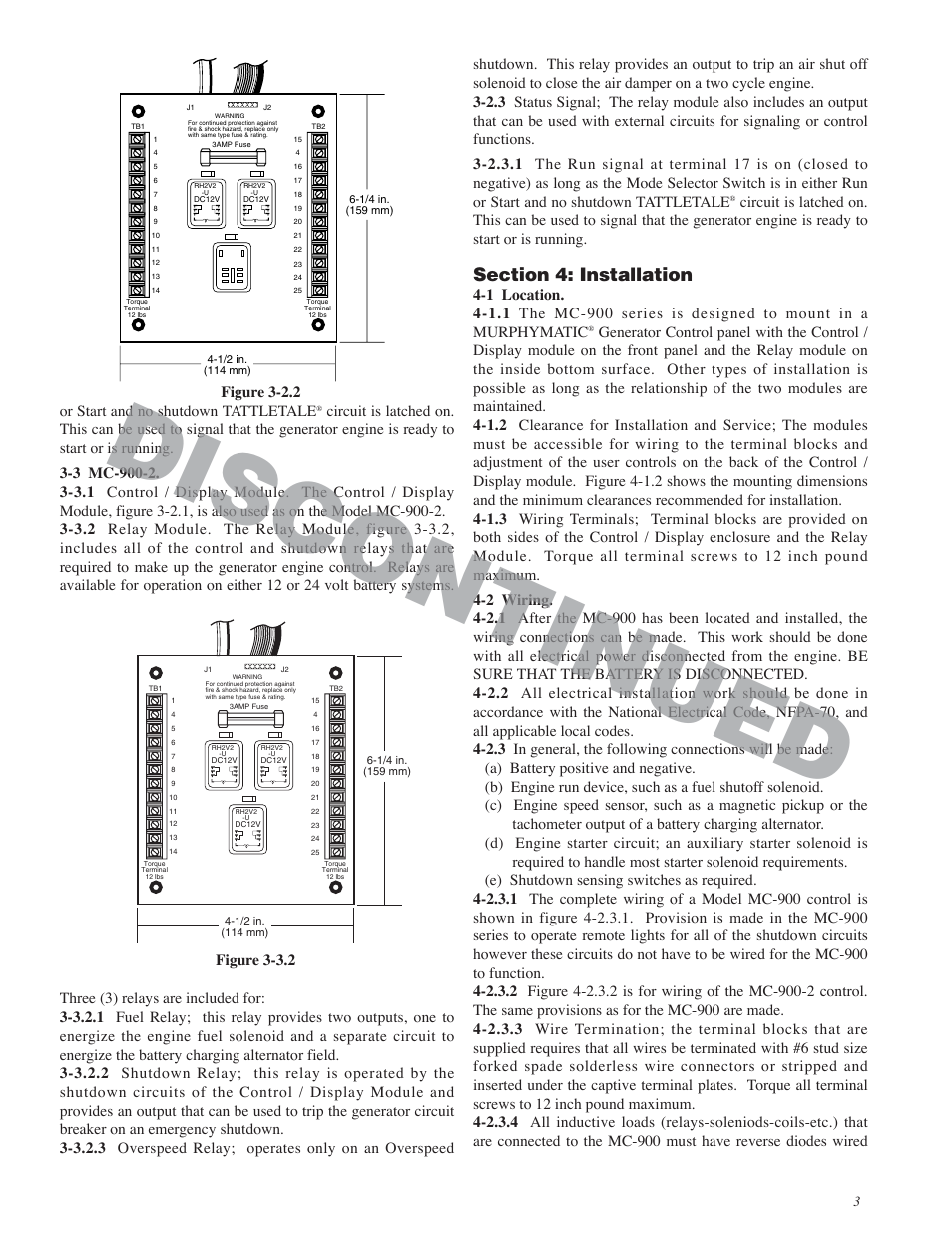 Discontinued, Or start and no shutdown tattletale, Figure 3-3.2 | Figure 3-2.2 | Murphy MC-900 Series User Manual | Page 5 / 13