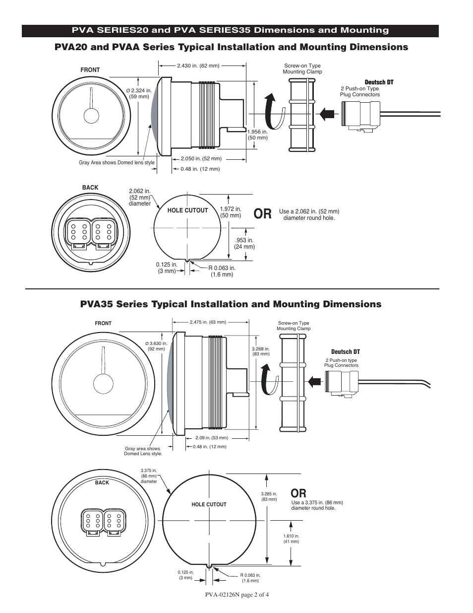 Murphy PowerView Analog Gages PVA35 User Manual | Page 2 / 4