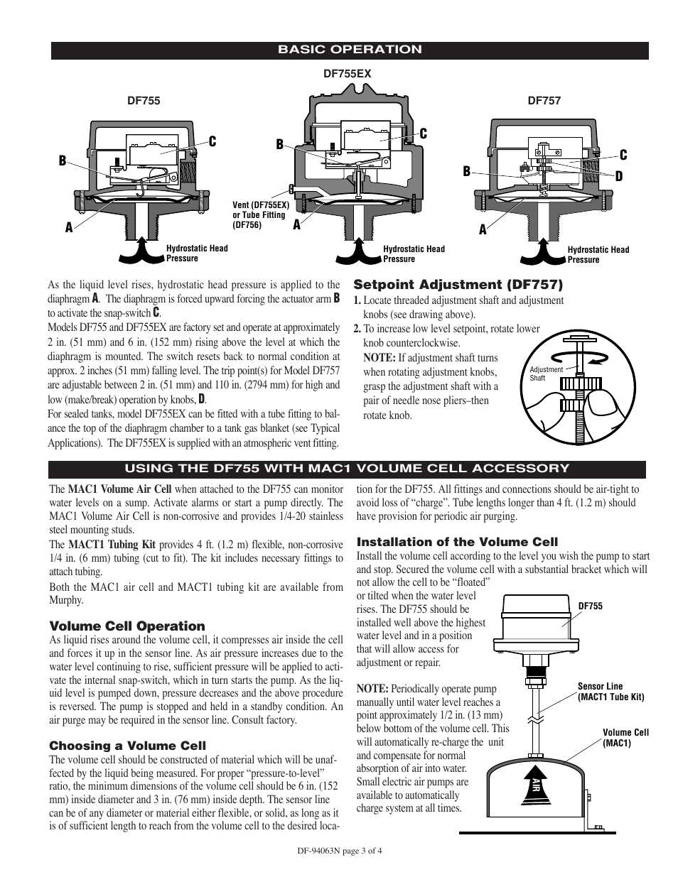 Murphy DF Series User Manual | Page 3 / 4