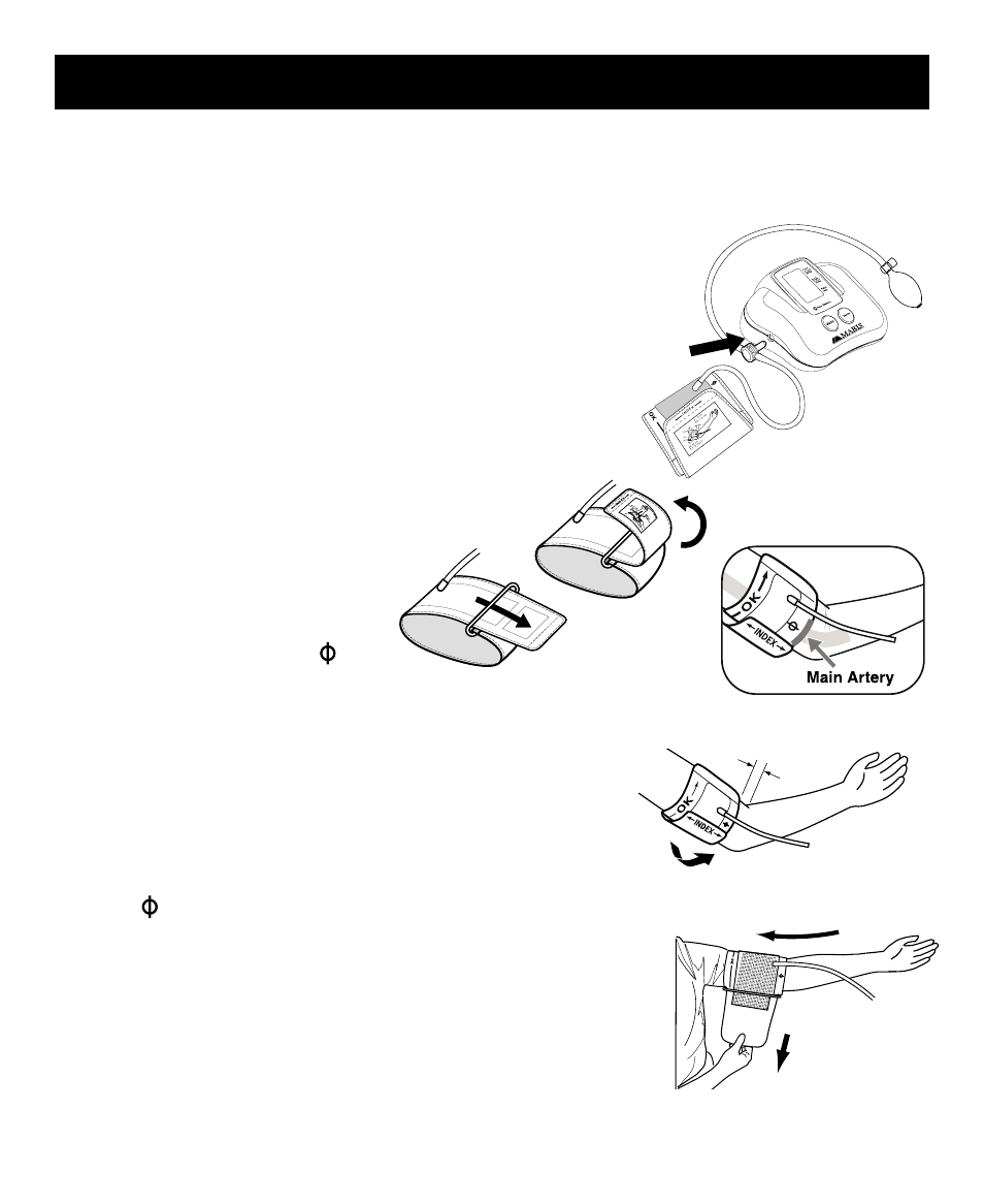 Applying your blood pressure cuff, Fig. 3 fig. 4, Fig. 5 fig. 2 | Fig. 1 | MABIS/Duro-Med Semi-Automatic Blood Pressure Monitor User Manual | Page 9 / 14