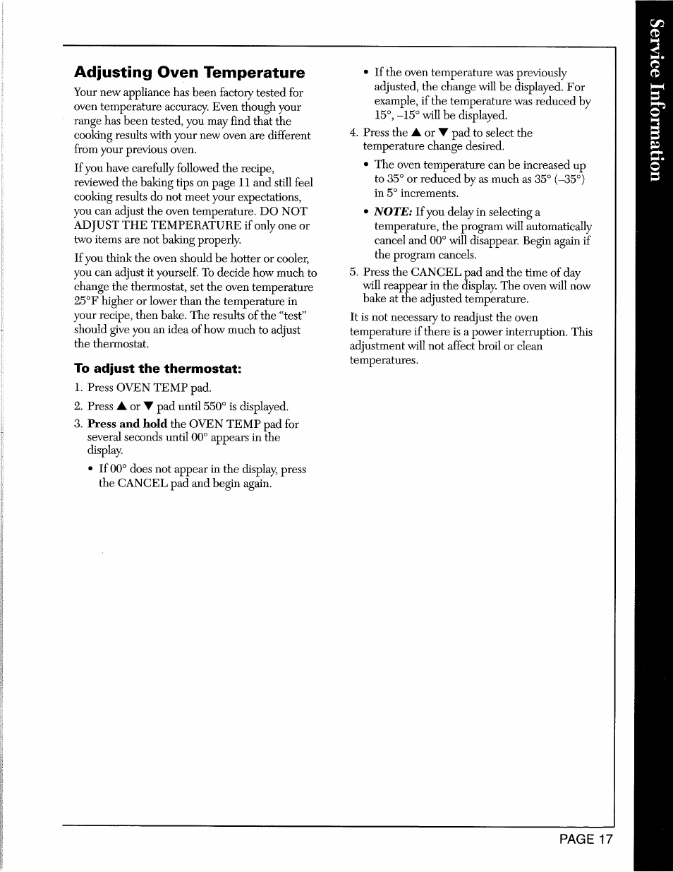 Adjusting oven temperature, To adjust the thermostat | Maytag CWE5800 User Manual | Page 19 / 20