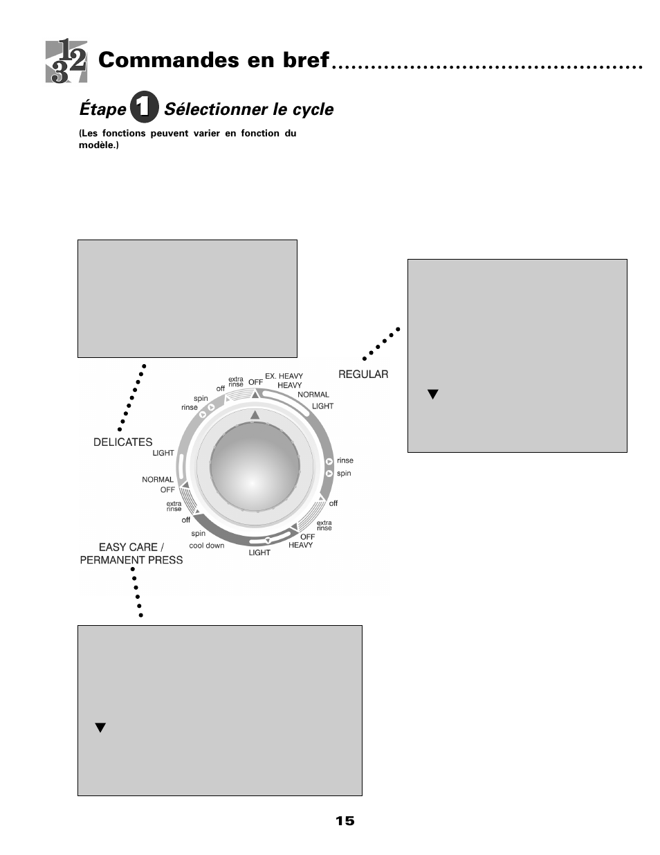 Commandes en bref, Sélectionner le cycle étape | Maytag W10117754A User Manual | Page 16 / 36